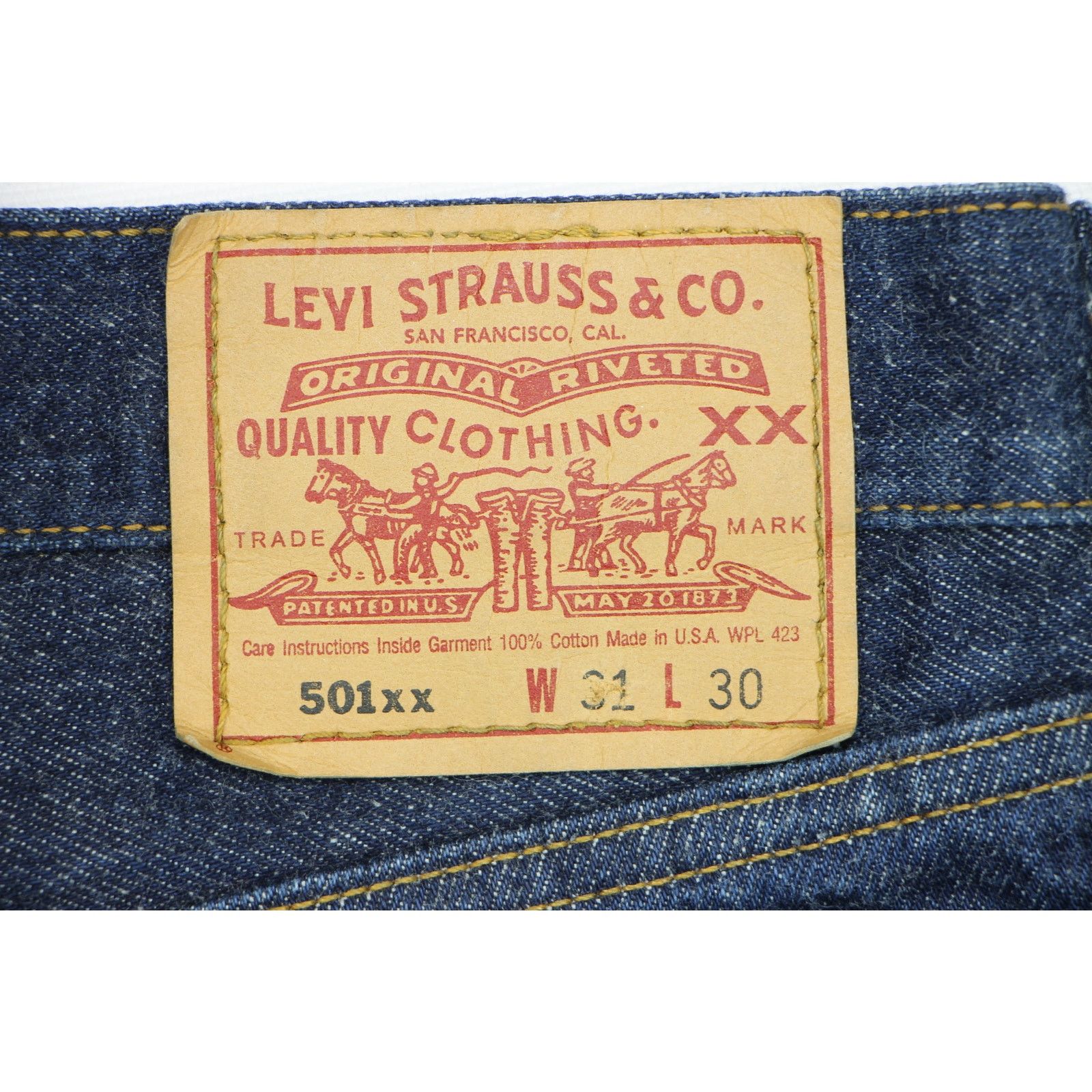 Levi's 90s Vintage Dark Levi's 501 XX Rock Denim Jean Cutoff Shorts Size US 31 - 3 Thumbnail