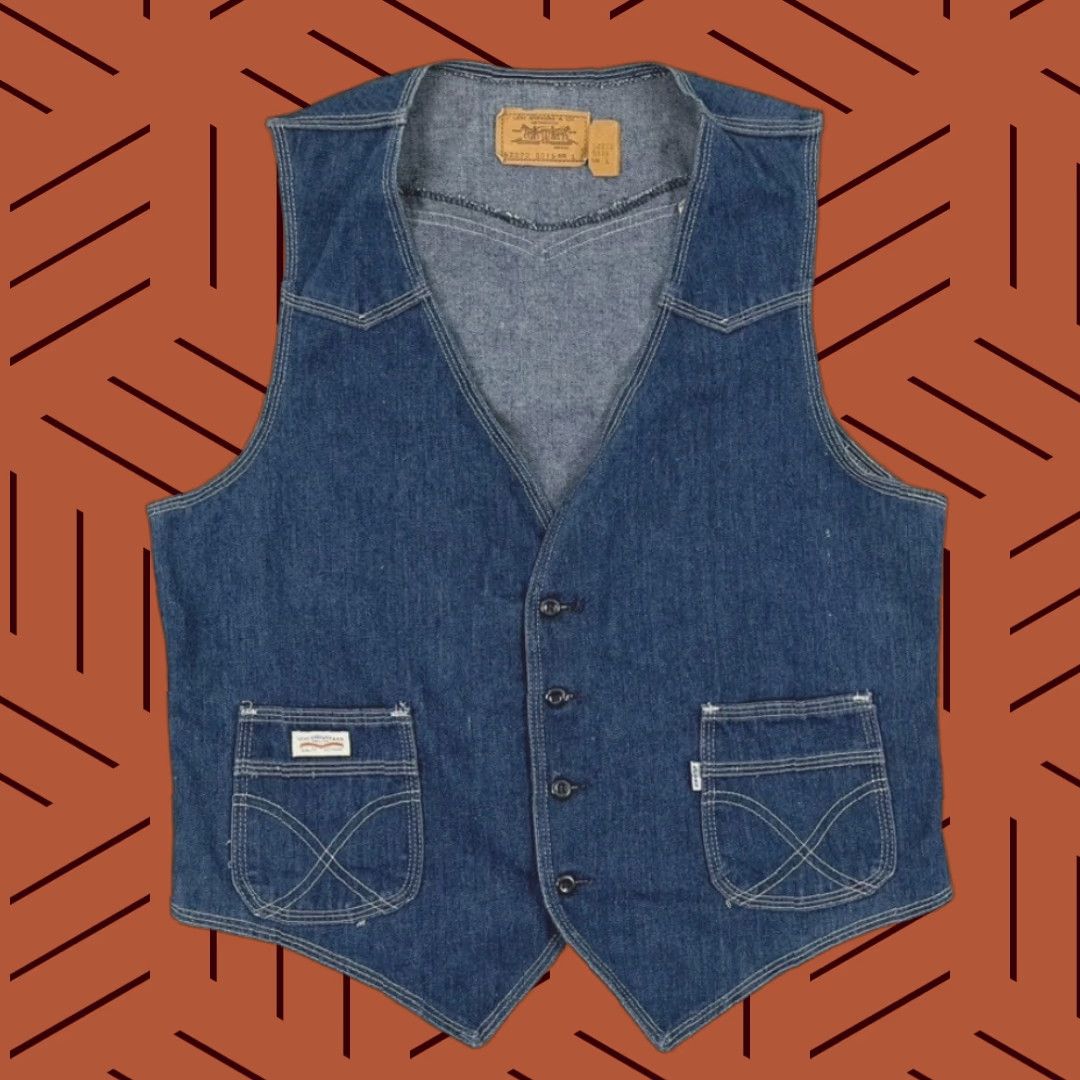Levi's VTG Levi Strauss Vest Adult Men Large Blue Lightweight Denim 62272-5316 1997 90s Vault? Size US L / EU 52-54 / 3 - 1 Thumbnail