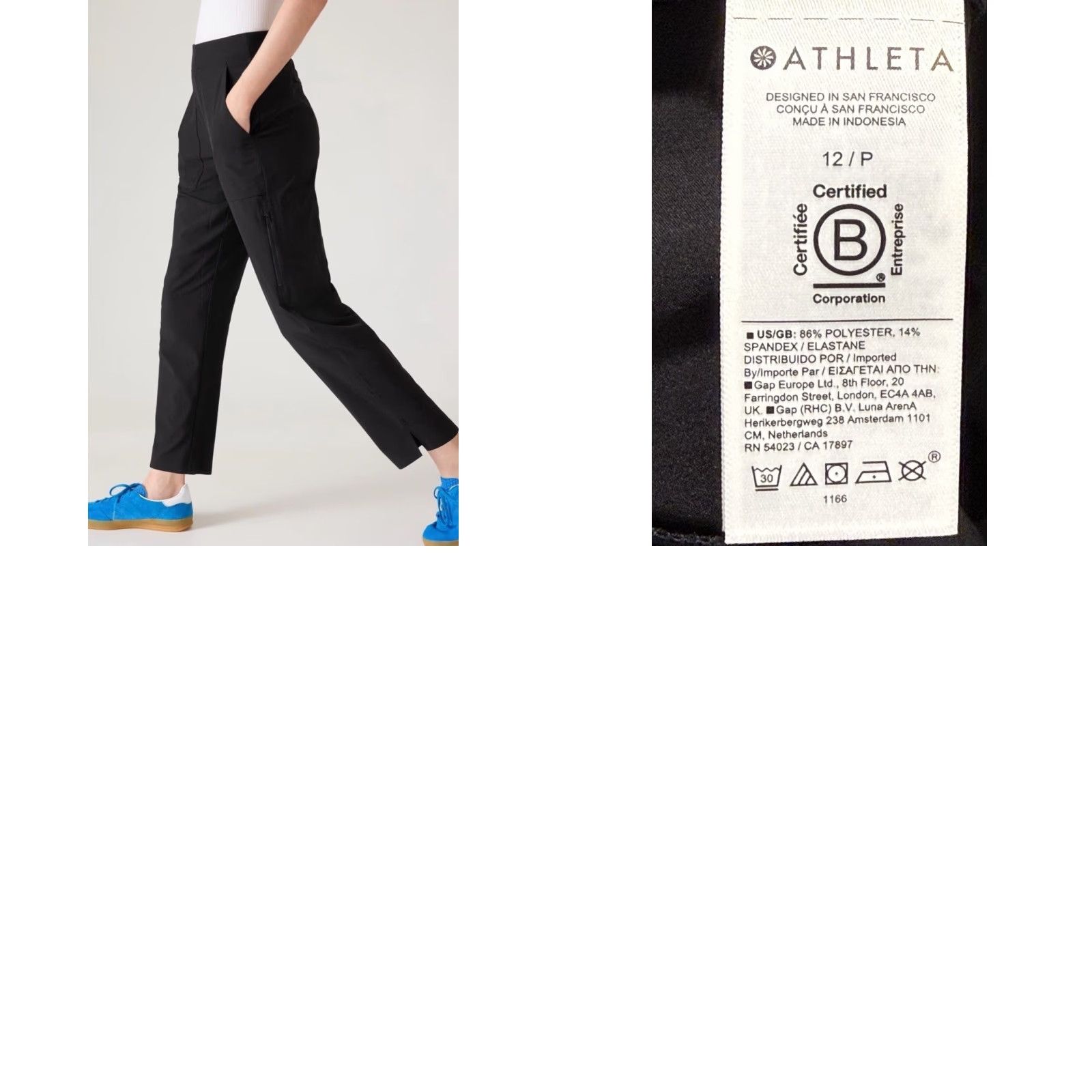 Athleta NWT ATHLETA Brooklyn Mid Rise Ankle Utility Pant Black 12P Size 34" / US 12 / IT 48 - 8 Thumbnail