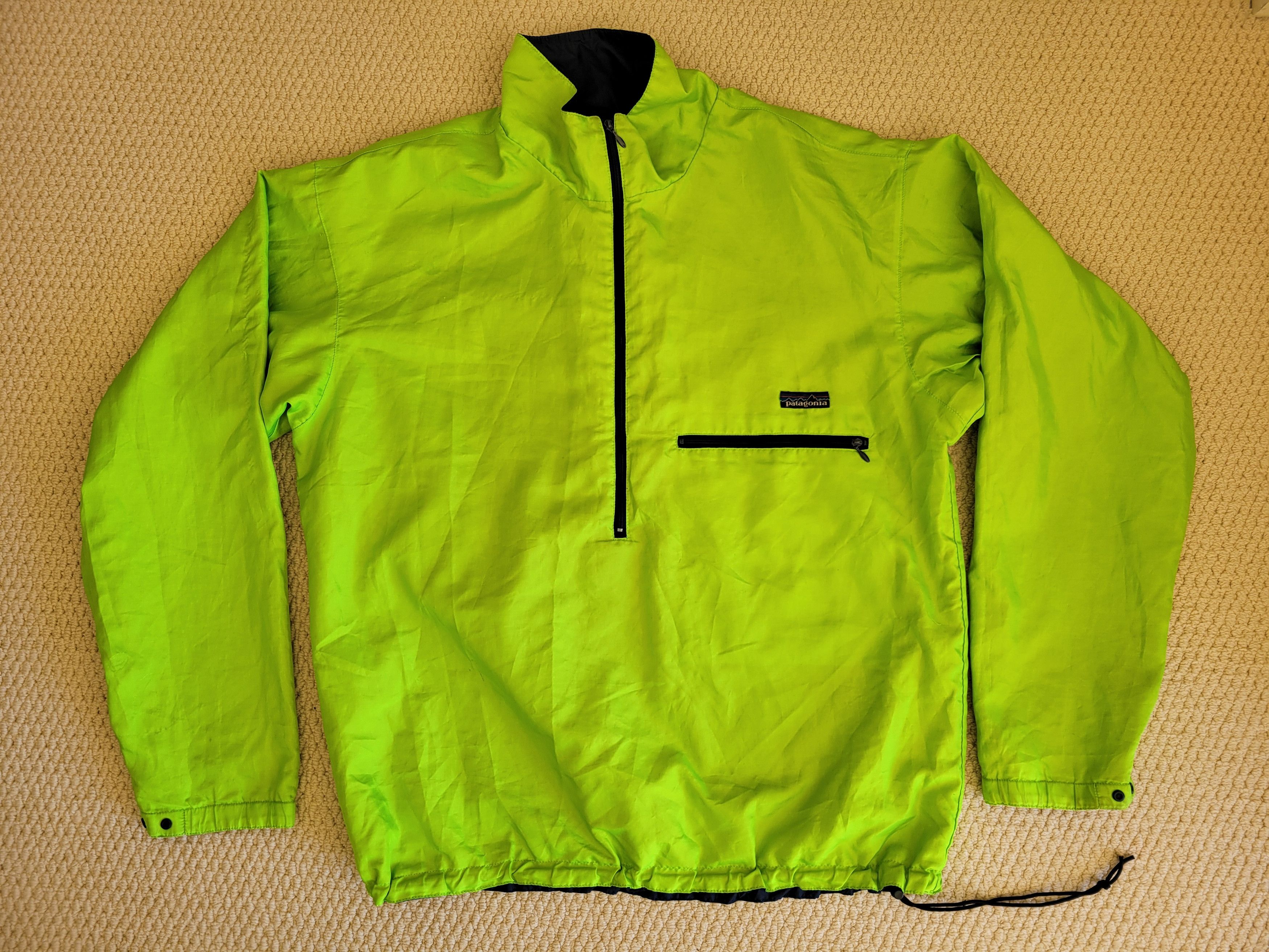 Patagonia Reversible Windbreaker Mens Large Blue Yellow