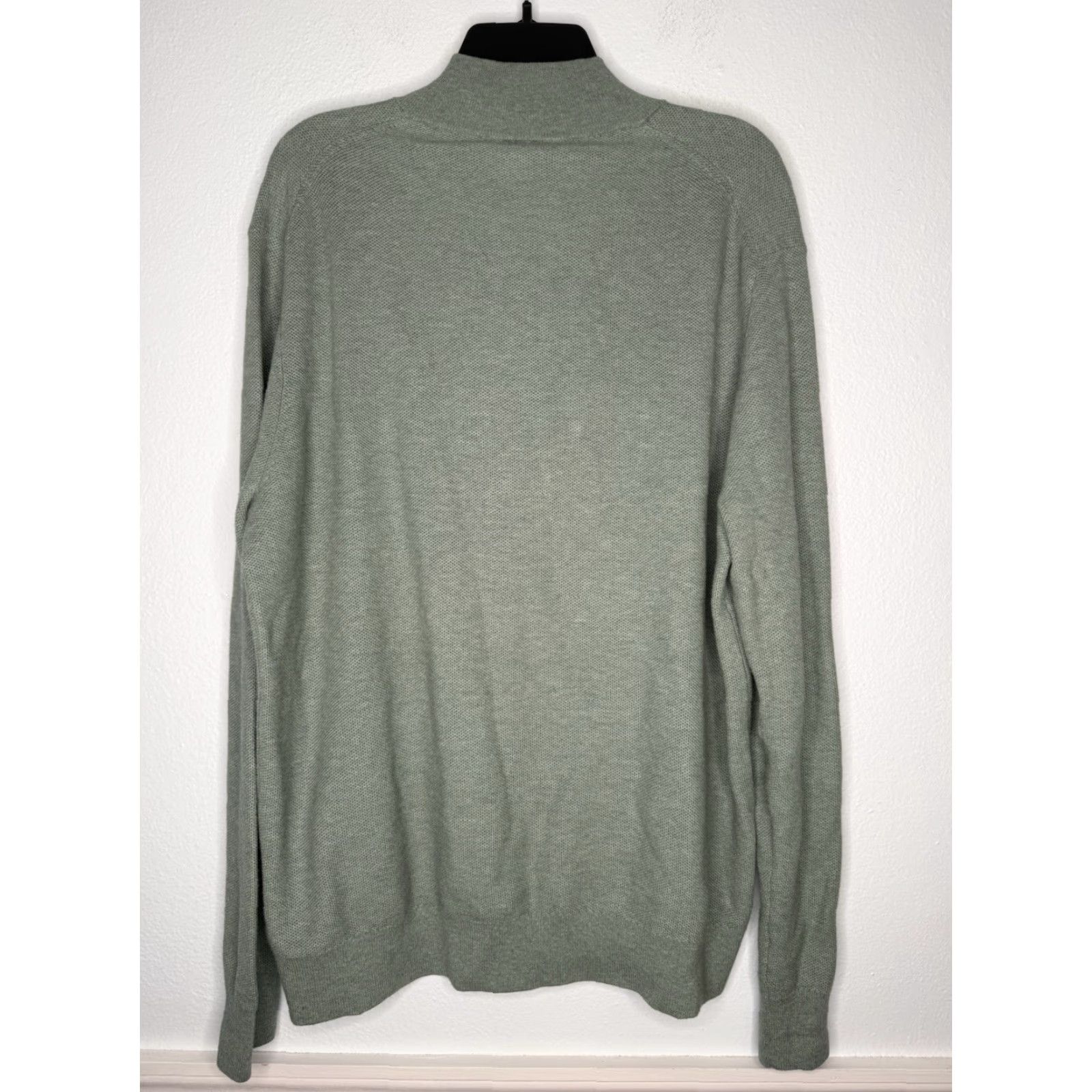 UNTUCKit UNTUCKit Sweater Pullover 1/4 Zip Knit Mock Neck Long Sleeve 100% Cotton XL Green Mens Regular Shirt (Preppy Classic) Size US XL / EU 56 / 4 - 2 Thumbnail