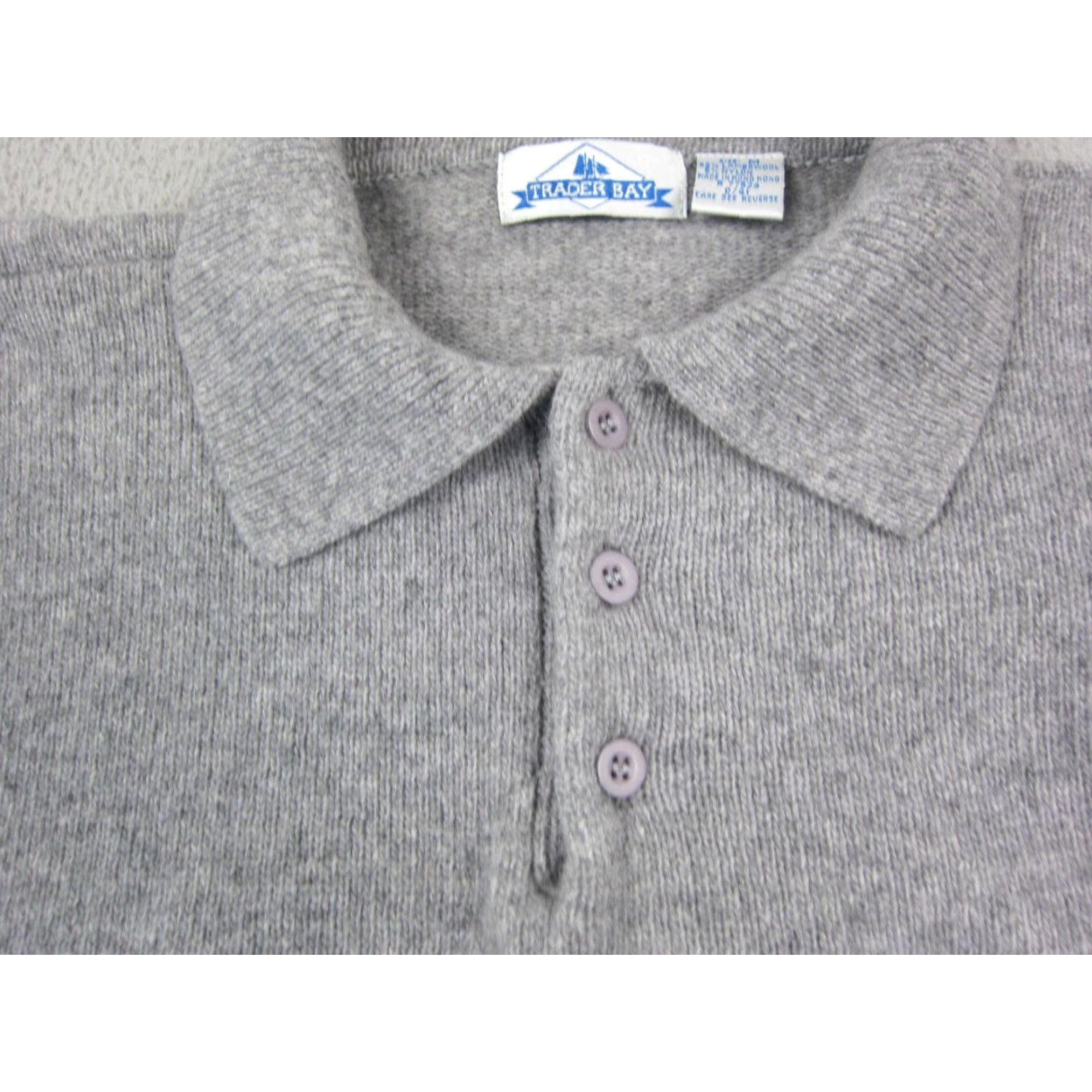 Vintage VINTAGE Traders Bay Sweater Men M Gray Wool Nylon Knit Collared 90s 80s Pullover Shirt? Size US M / EU 48-50 / 2 - 7 Thumbnail