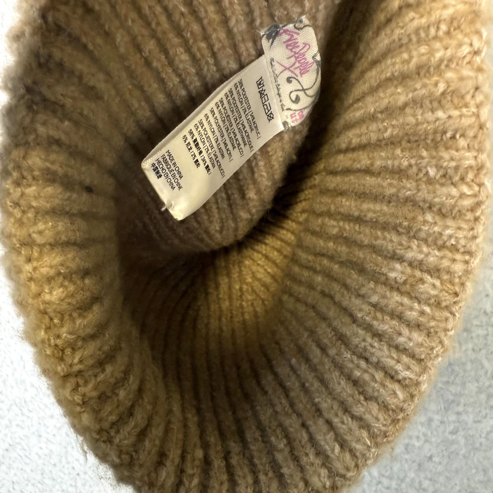 Free People Free People Women's Beanie Hat One Size Knit Light Brown Brown Womens Hats Beanie One Size Size ONE SIZE - 7 Thumbnail