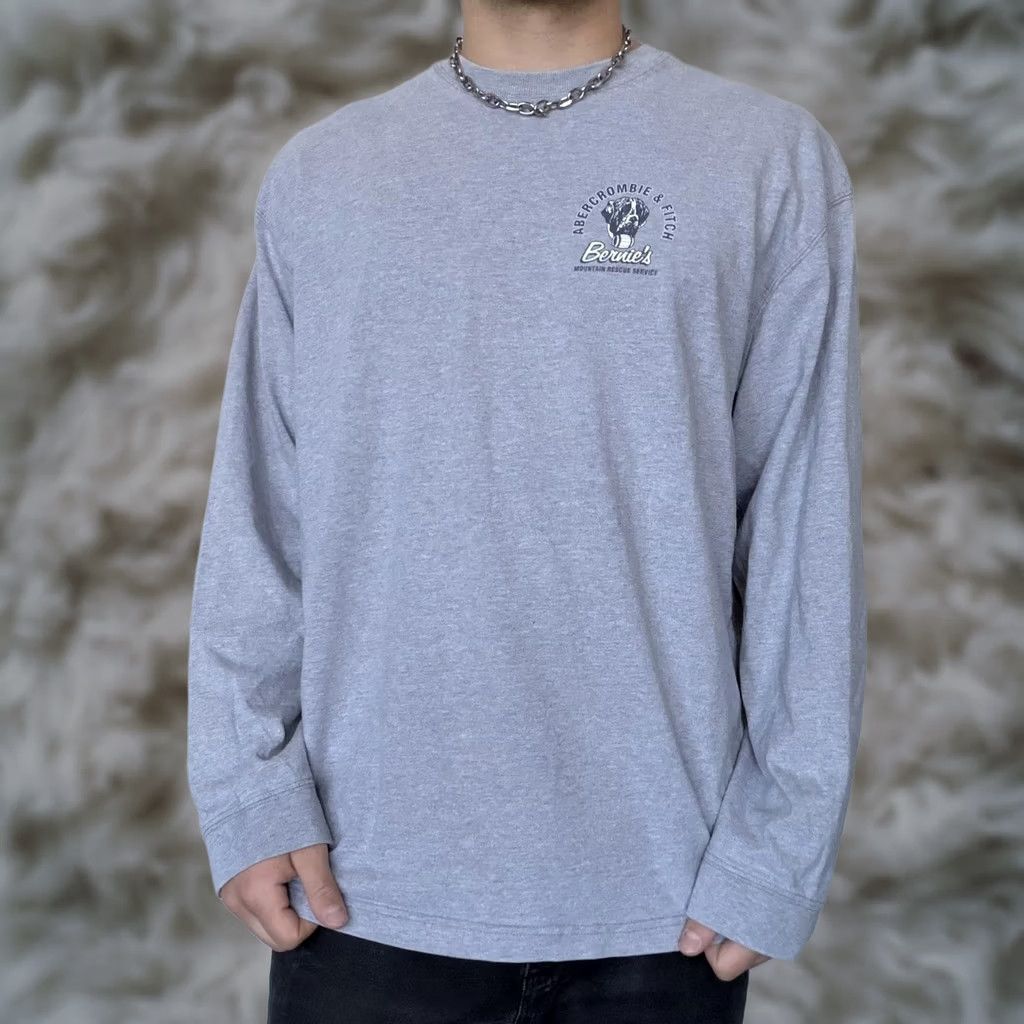 Abercrombie & Fitch VINTAGE Abercrombie & Fitch Long Sleeve Shirt Mens XL Gray Bernie's Dog Graphic T-Shirt Size US XL / EU 56 / 4 - 1 Thumbnail