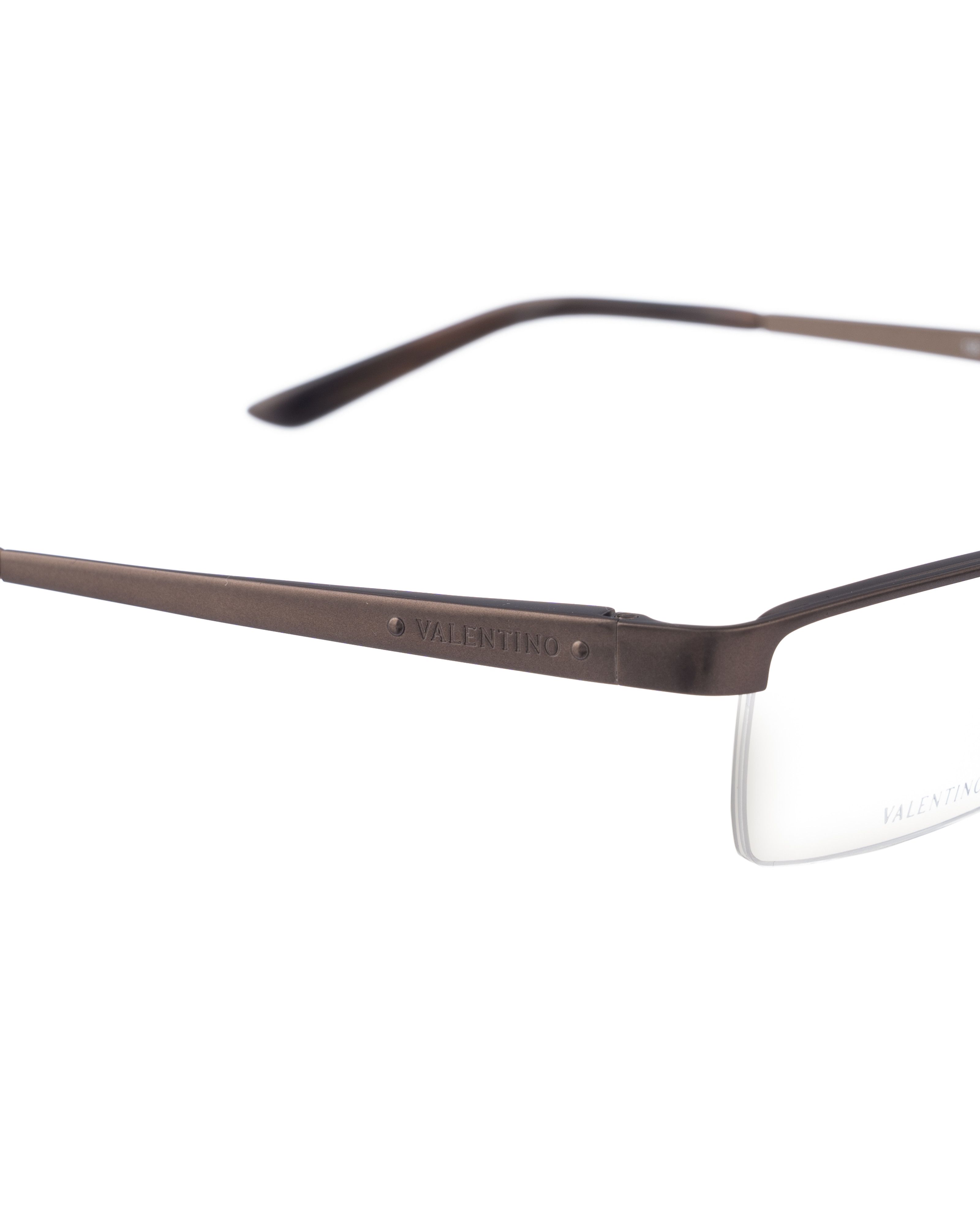 Valentino Valentino 90s Titanium Half Rim Brown Matte Metallic Glasses Size ONE SIZE - 3 Thumbnail