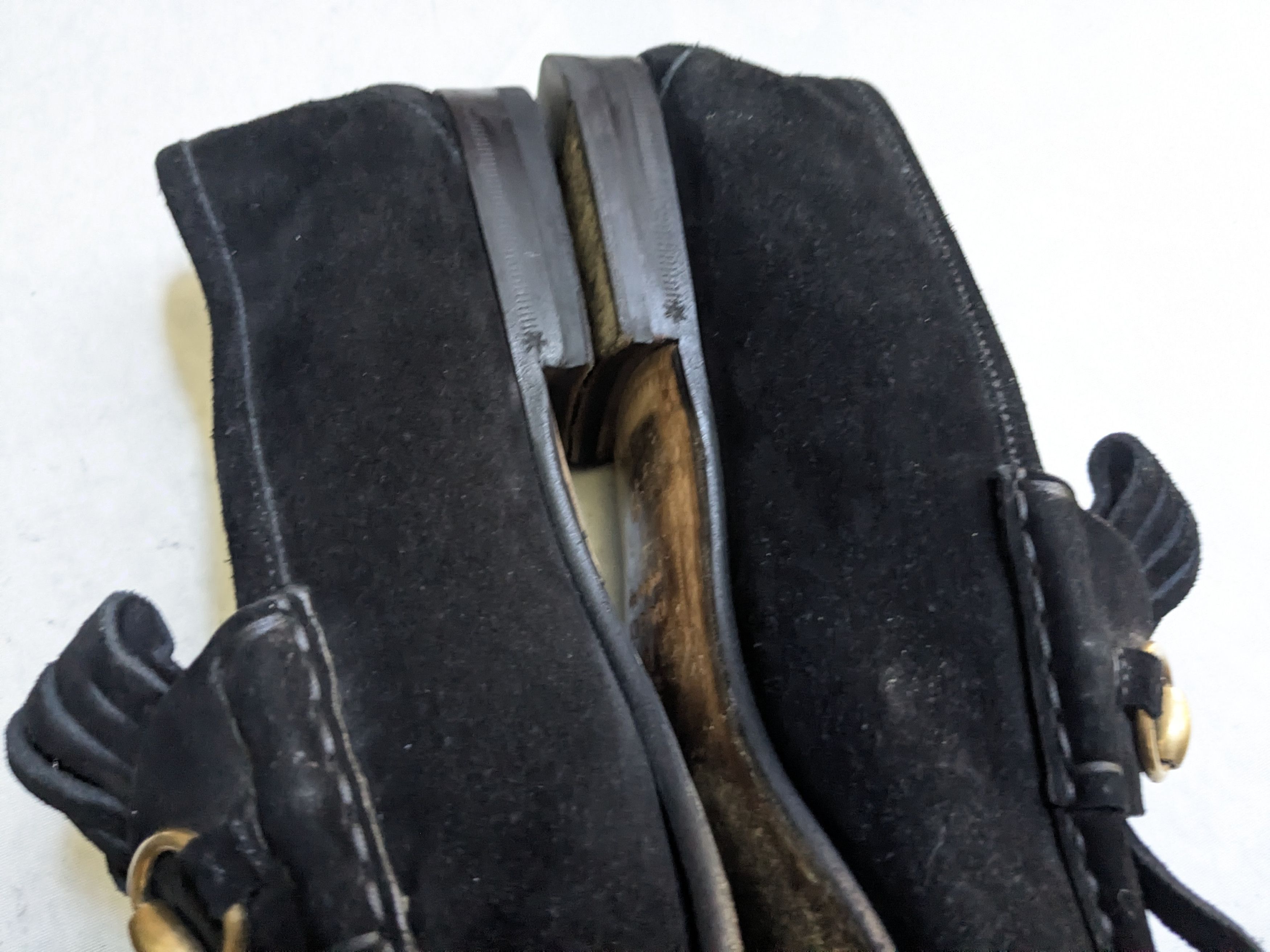 Gucci Gucci Horsebit Loafers Black Suede 10.5 Fringe Size US 10.5 / EU 43-44 - 10 Thumbnail