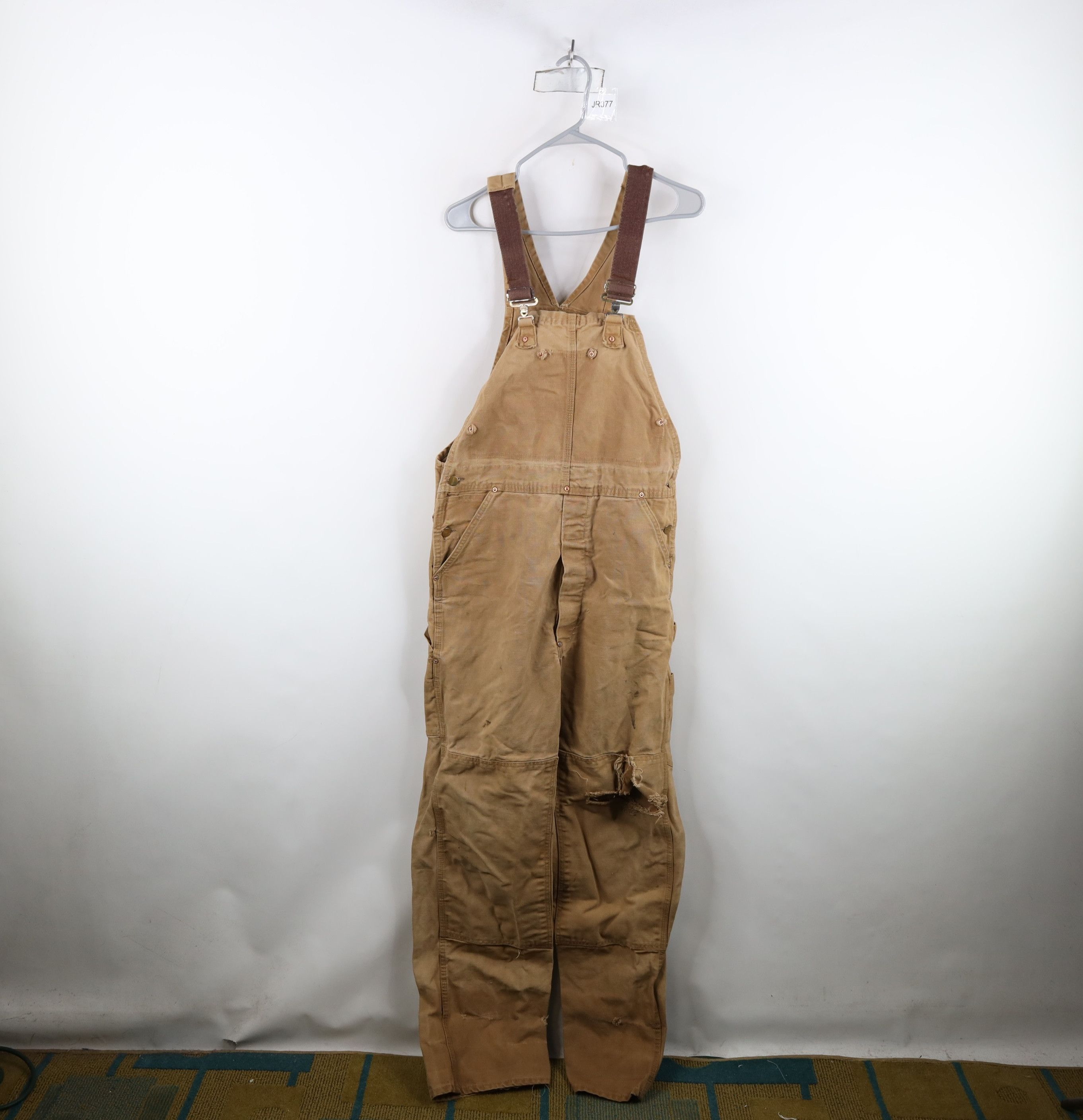 Carhartt Vintage 70s Carhartt Thrashed Double Knee Canvas Overalls Size US 36 / EU 52 - 1 Thumbnail