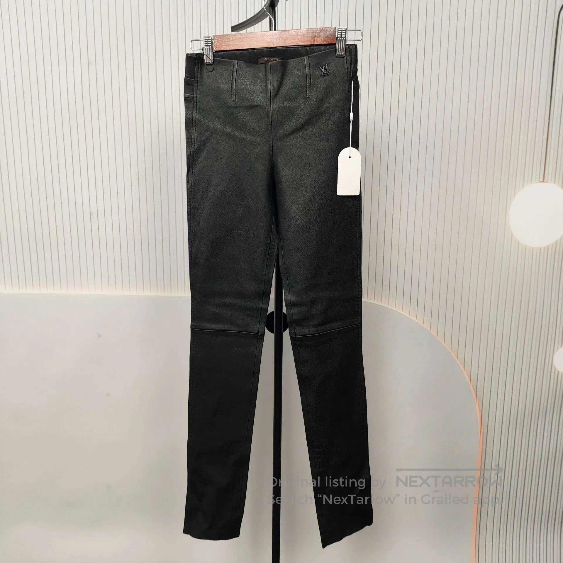 Louis Vuitton LV Black Sheepskin Leather Pants 36. Size 35" - 1 Thumbnail