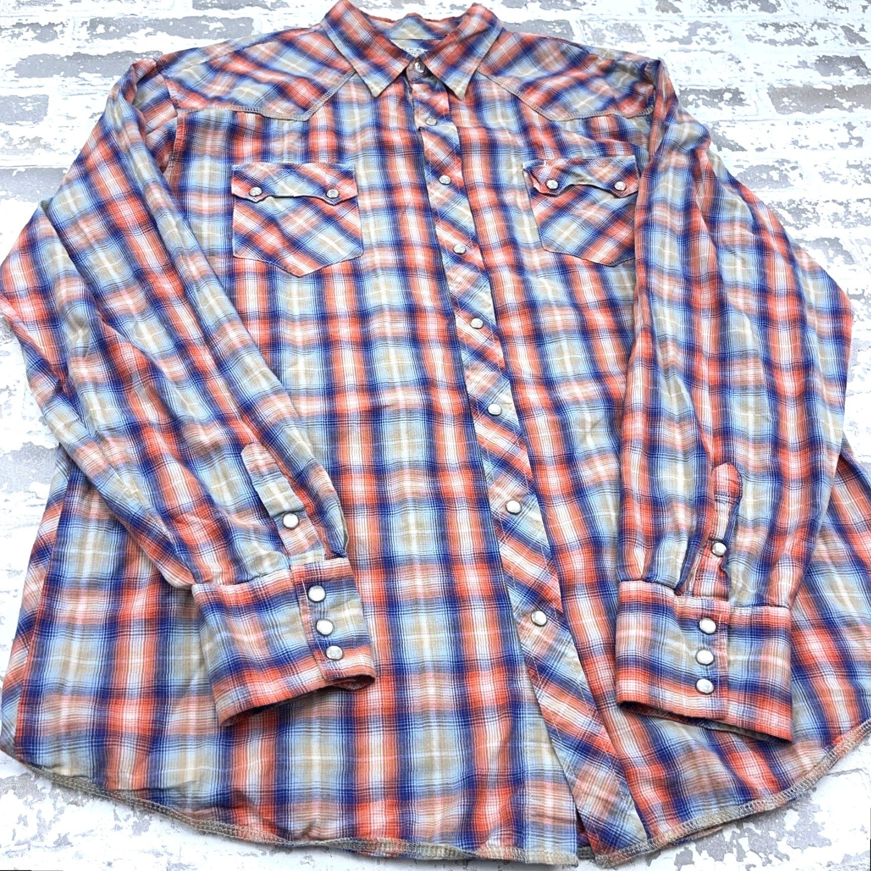 Roper Roper Shirt Men 2XL Plaid Button-Up Western Casual Workwear Red Blue Pearl Snap Cowboy Rodeo Yoke Size US XXL / EU 58 / 5 - 3 Thumbnail
