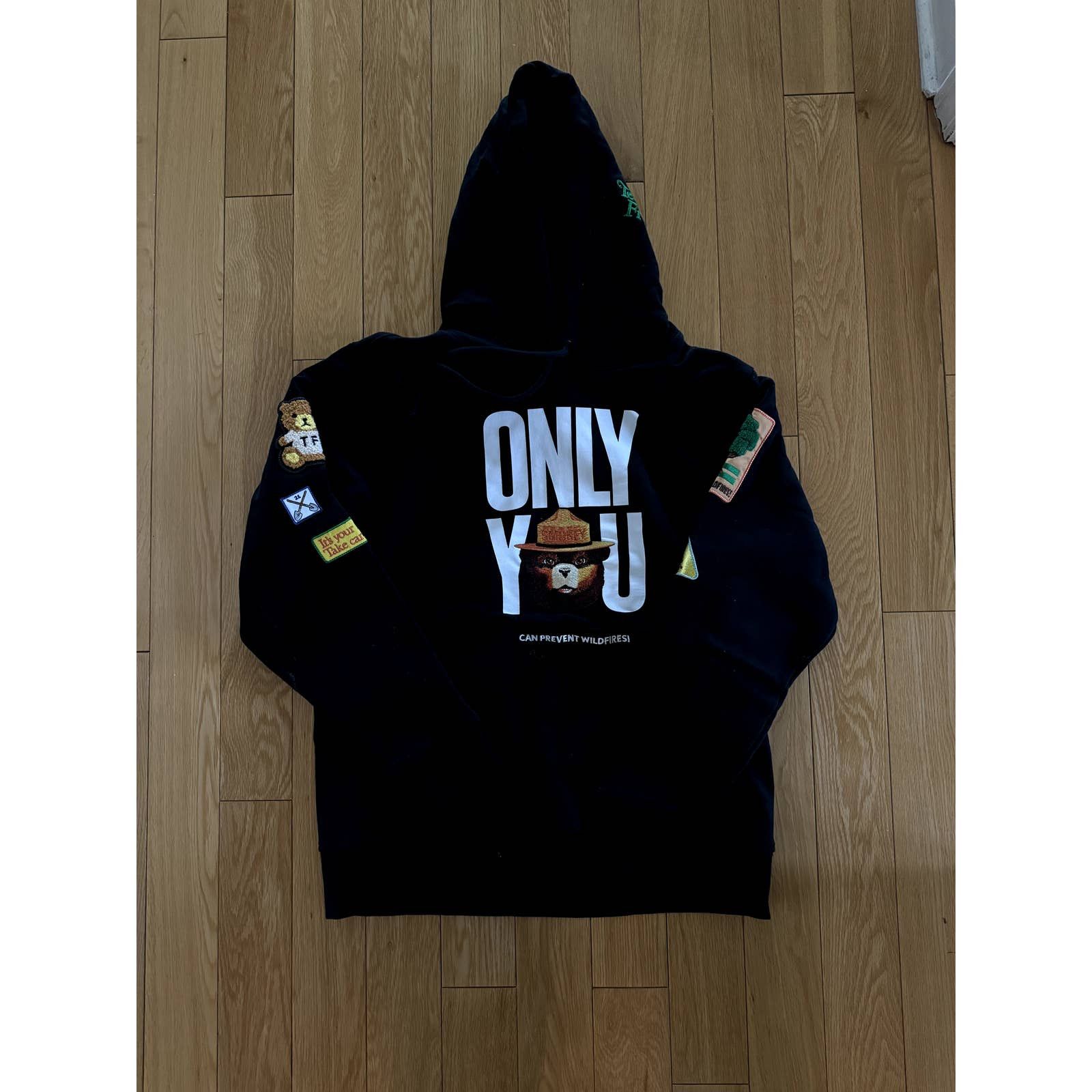 image of Teddy Fresh X Smokey Bear Only You Hoodie in Black, Women's (Size Small)