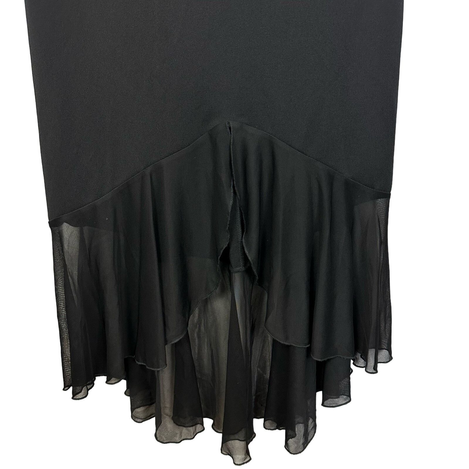 Vintage 90s Vntg Taboo Sequin Black Ruffle High Low Slip Dress Lg Size L / US 10 / IT 46 - 9 Thumbnail