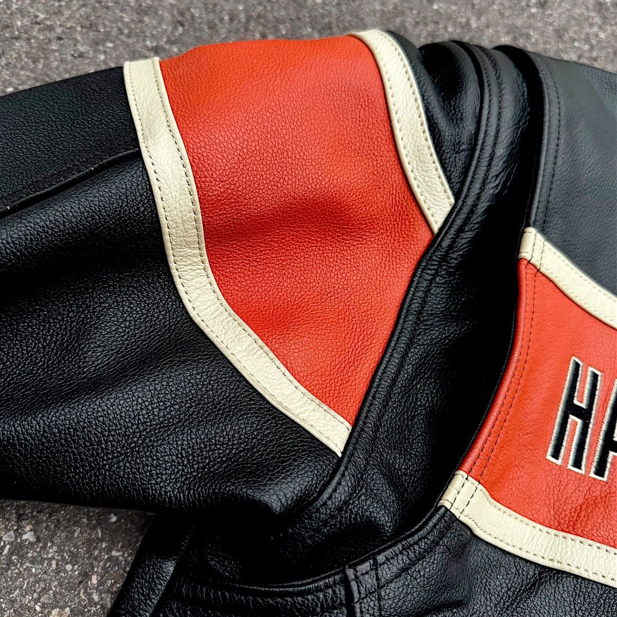 Harley Davidson Leather jacket Harley Davidson black orange motorcycle usa Size L / US 10 / IT 46 - 9 Thumbnail