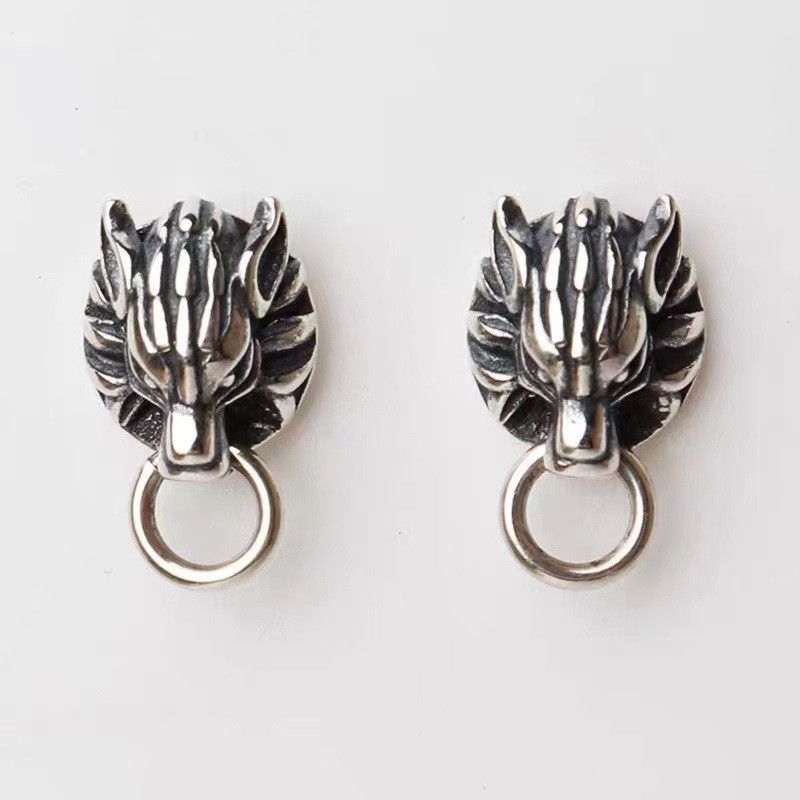 Jewelry Dark Earrings One Pairs Chrome Jewelry Size ONE SIZE - 1 Thumbnail