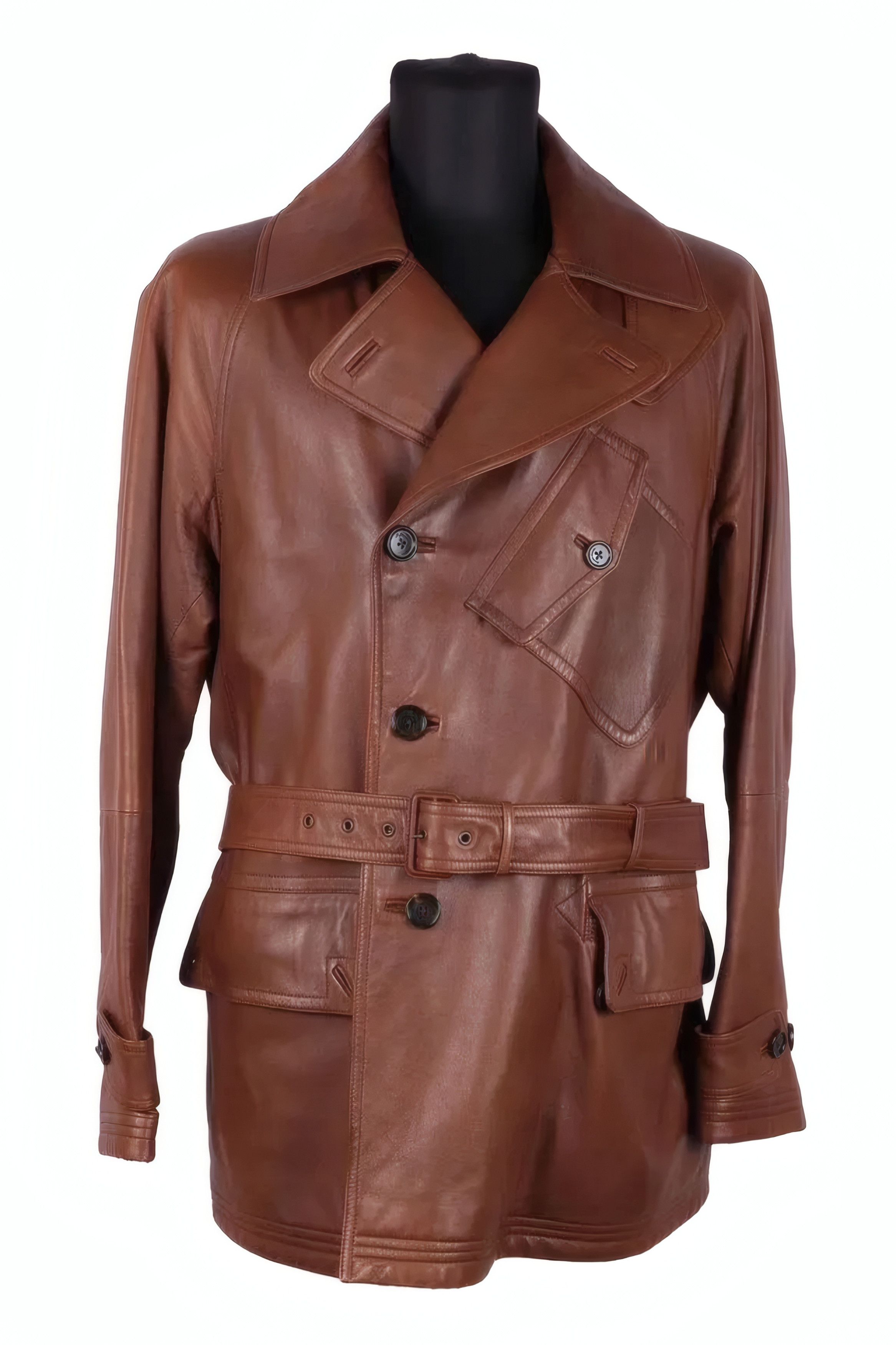 Ralph Lauren Purple Label Lambskin Belted Peacoat