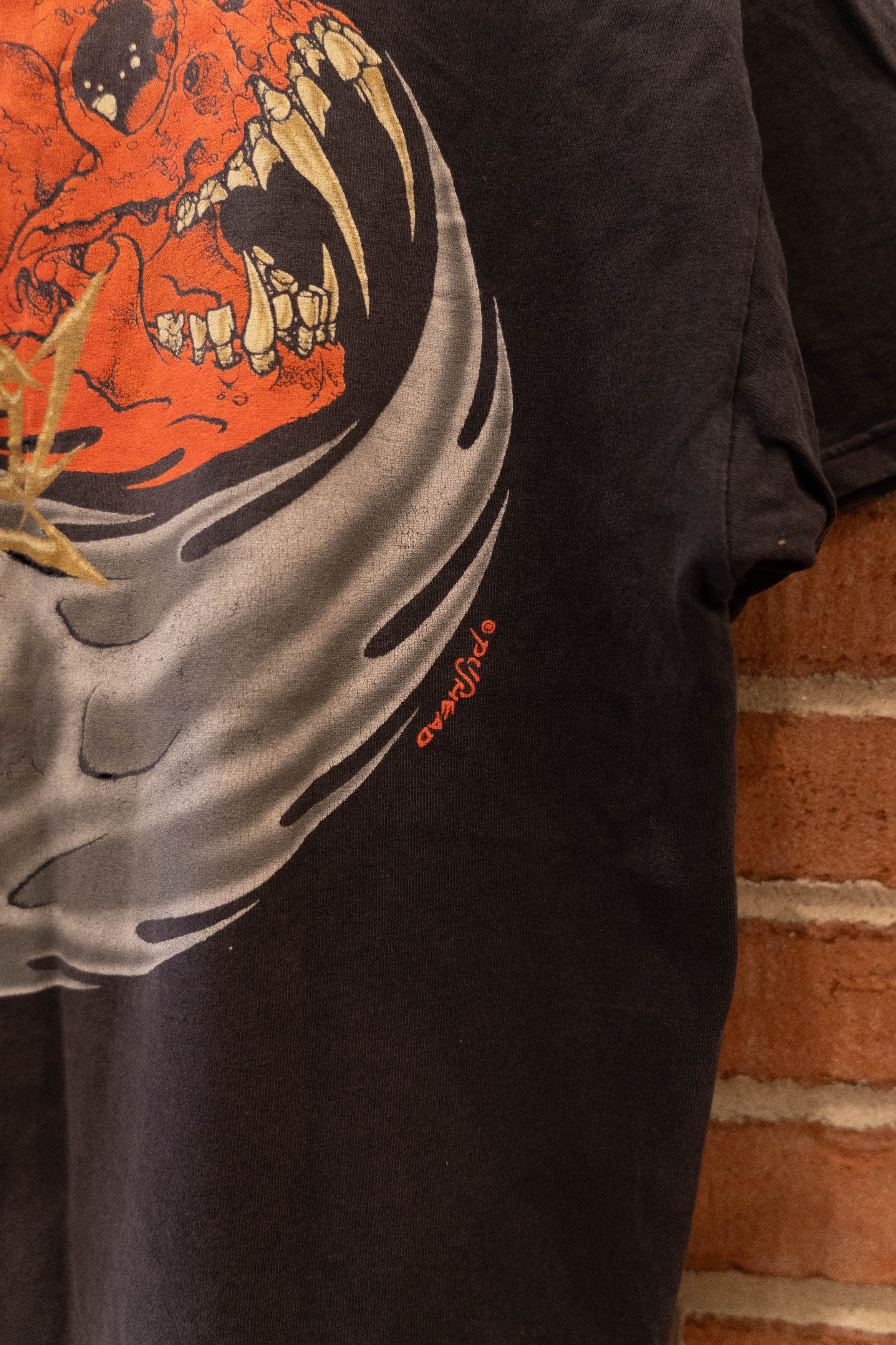 Band Tees × Metallica × Vintage Thrashed Vintage Metallica Rebel Pushead Distressed T Shirt Size US L / EU 52-54 / 3 - 8 Thumbnail