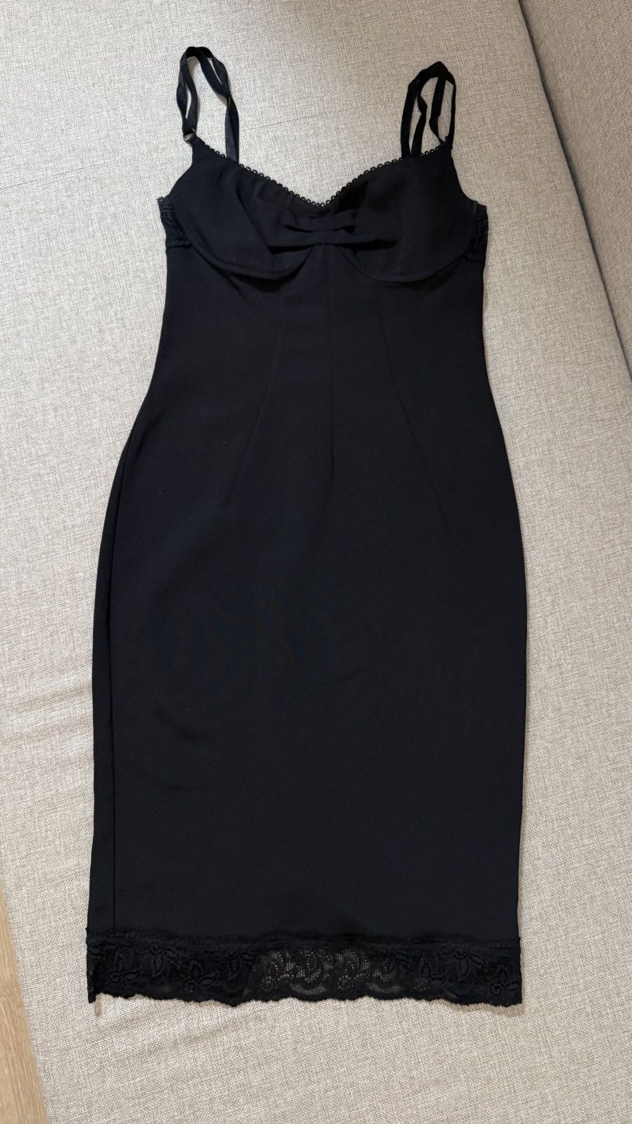 Dolce & Gabbana D&G Balck Lace Bottom Vintage Knee-Length Bodycon Dress IT42 Size M / US 6-8 / IT 42-44 - 4 Thumbnail