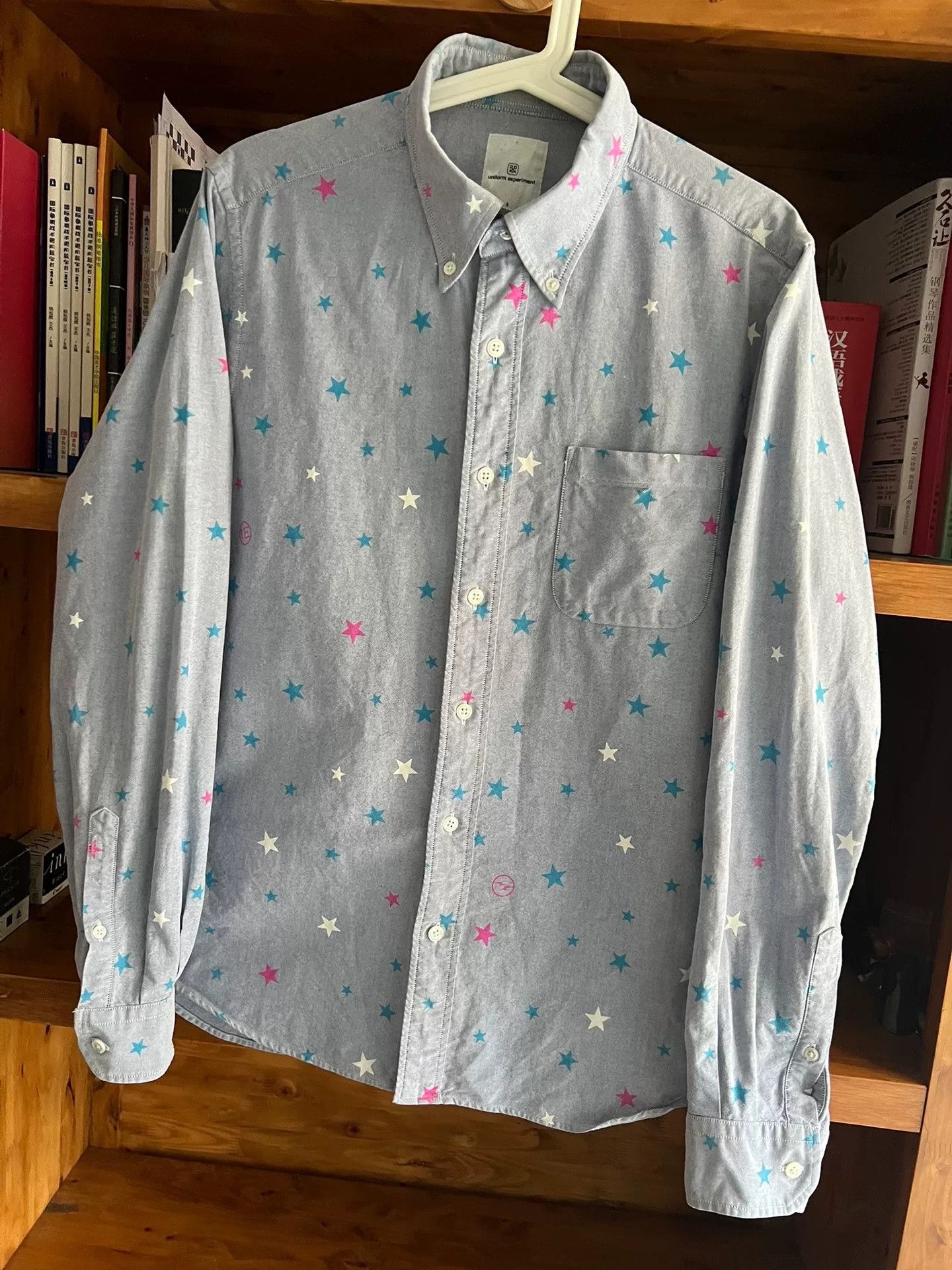 Sophnet. Sophnet Gray Star Cotton Shirt Size US L / EU 52-54 / 3 - 3 Thumbnail