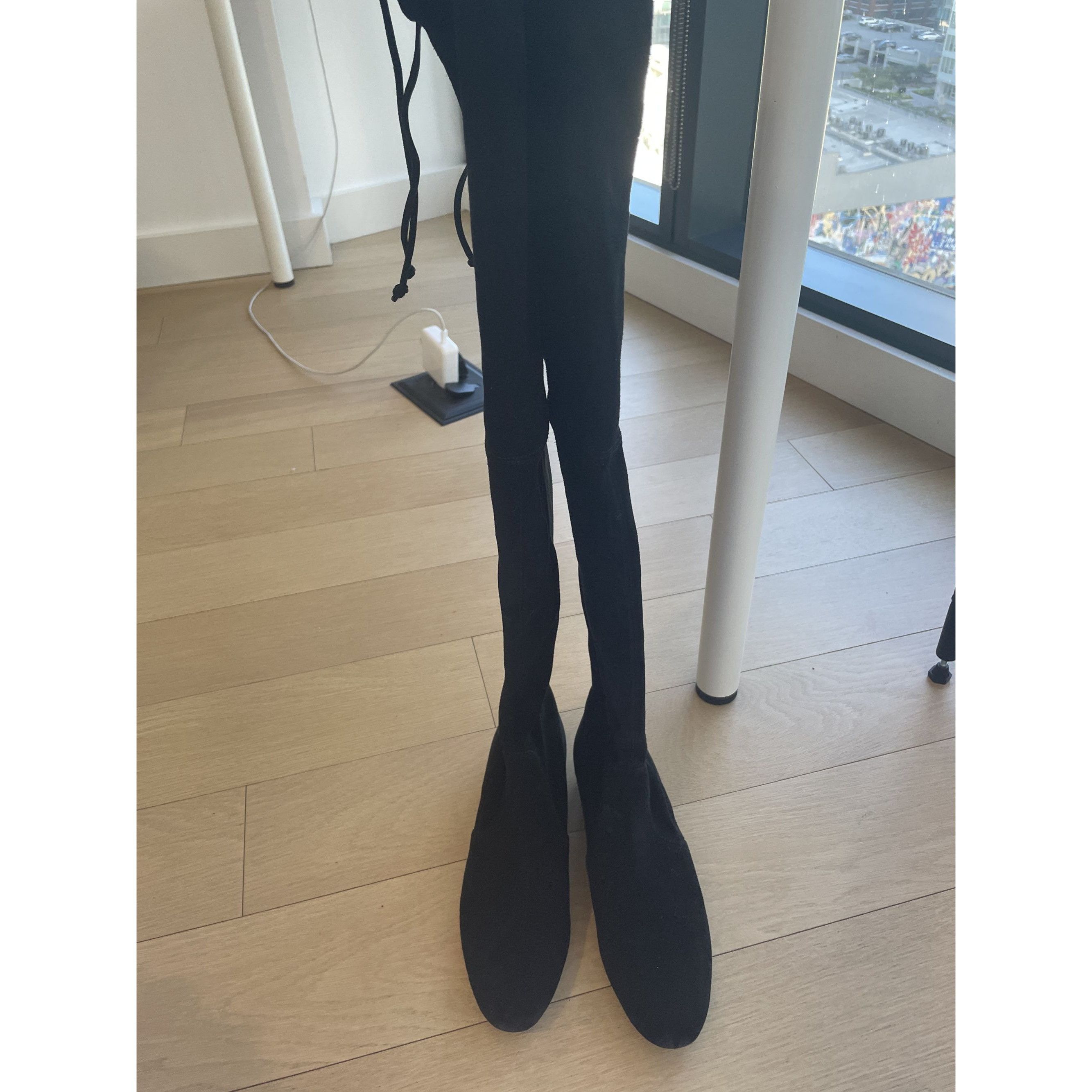 Stuart Weitzman Stuart Weitzman Over-The-Knee Boots Womens Size 8 Black Sued Size US 7 / IT 37 - 2 Thumbnail