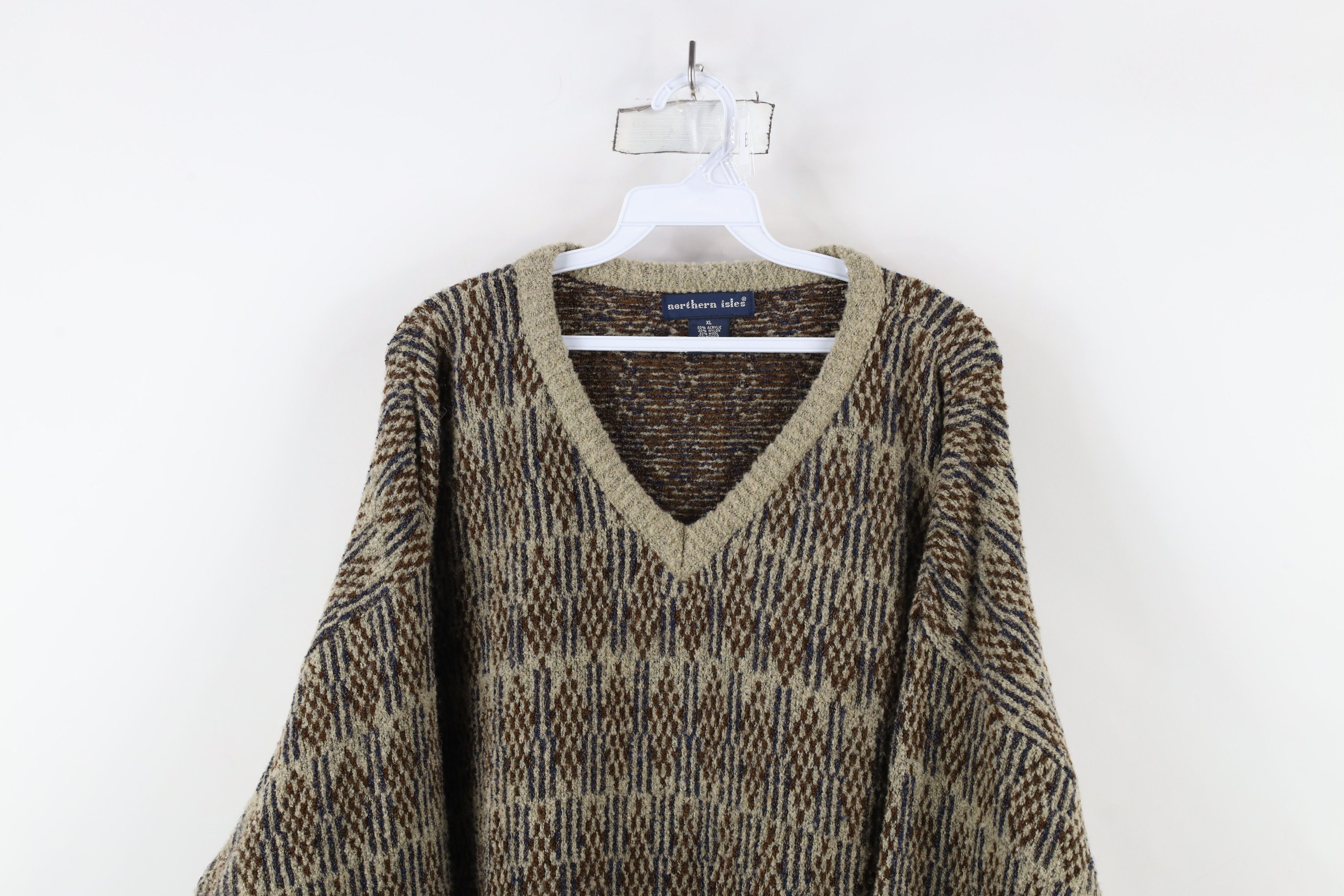 Vintage Vintage 90s Streetwear Fair Isle Wool Blend Knit Sweater USA Size US XL / EU 56 / 4 - 2 Thumbnail