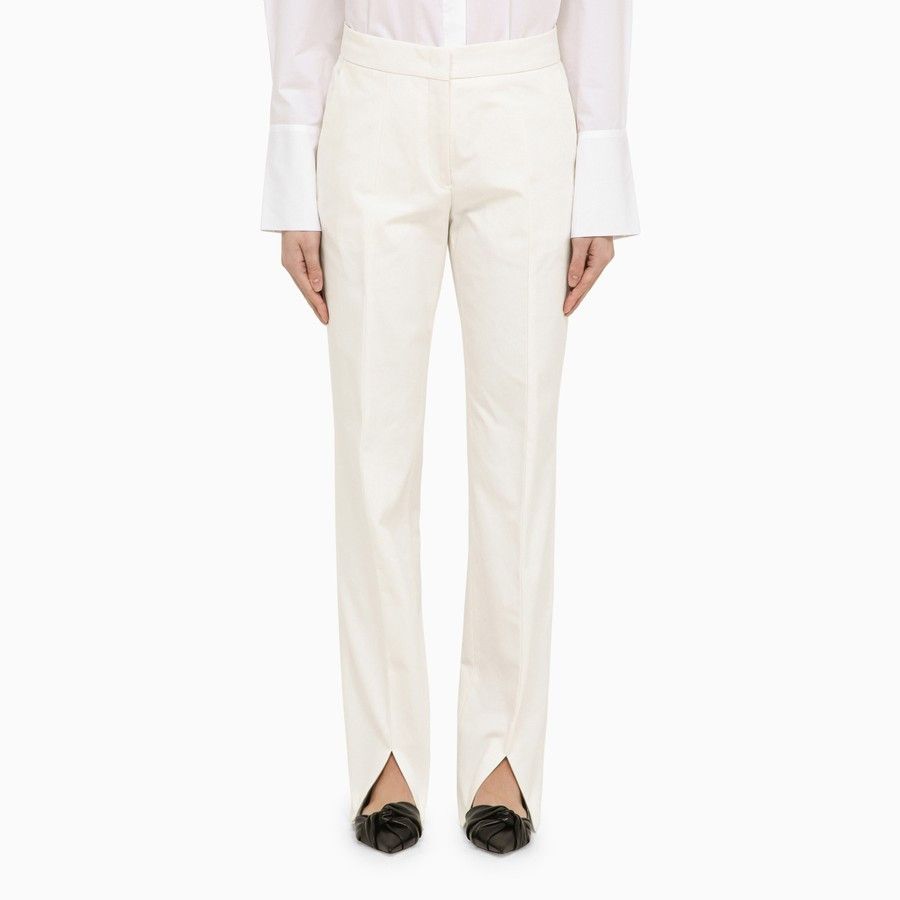 Jil Sander o1d2blof0824 Cotton Trousers in White Size 25" / US 0 / IT 36 - 1 Thumbnail