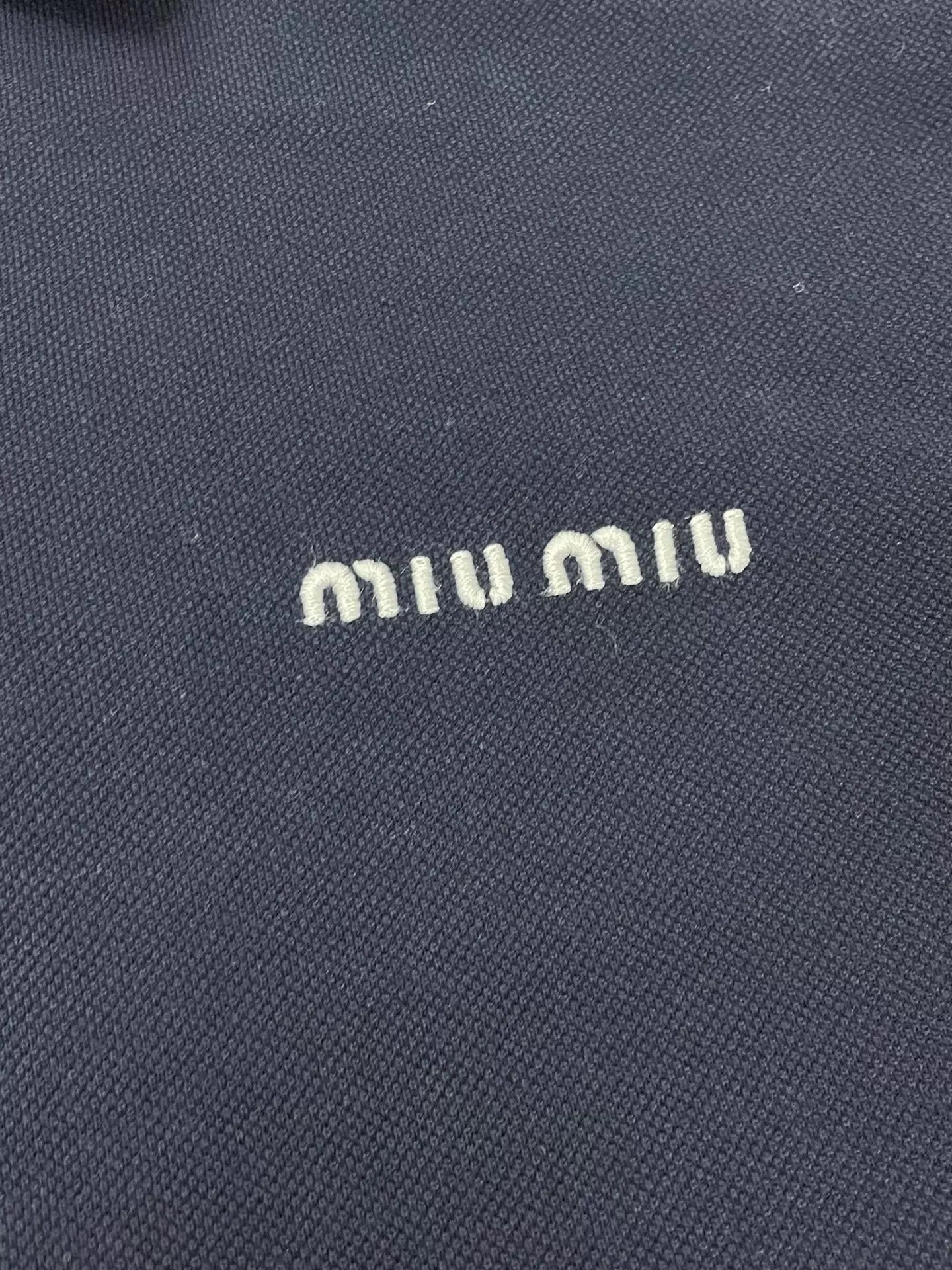 Miu Miu MIU MIU Navy Blue Collared Polo Short Sleeve Shirt M Size M / US 6-8 / IT 42-44 - 2 Thumbnail