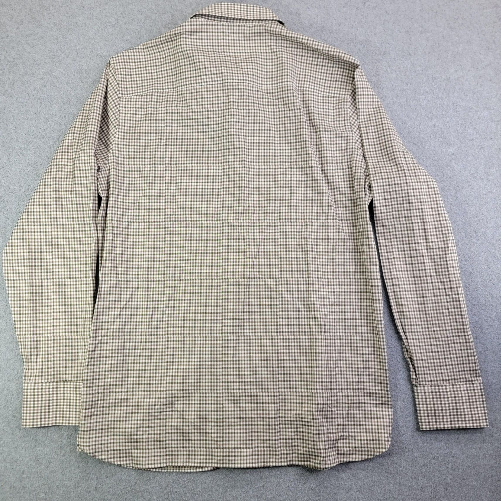 Vintage Fish Hippie Shirt Mens Medium Beige Check Long Sleeve Button Front Stretch Size US M / EU 48-50 / 2 - 6 Thumbnail