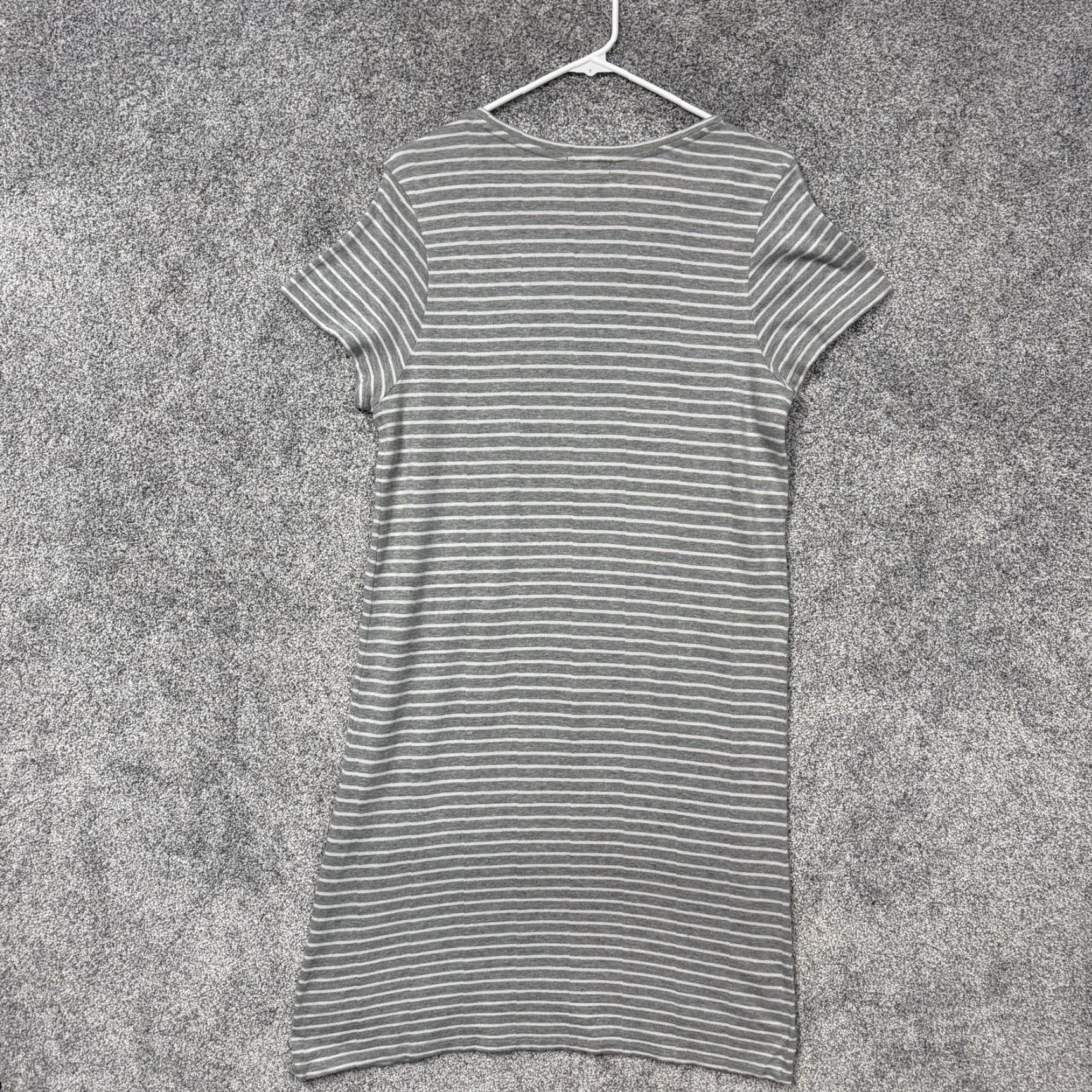 Gap Gap T-Shirt Dress L Gray White Stripe Scoop Neck Midi Jersey Minimal Athleisure Size L / US 10 / IT 46 - 5 Thumbnail