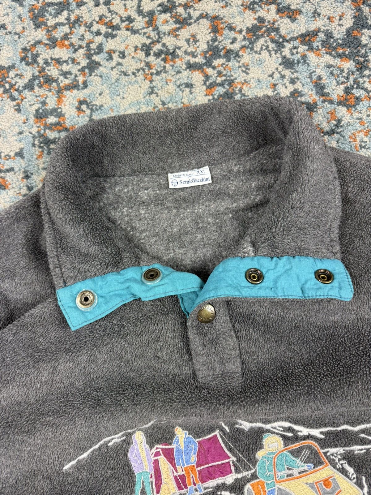 Sergio Tacchini × Vintage Vintage 90s Sergio Tachini embroidered graphic fleece sherpa Size US XXL / EU 58 / 5 - 8 Thumbnail