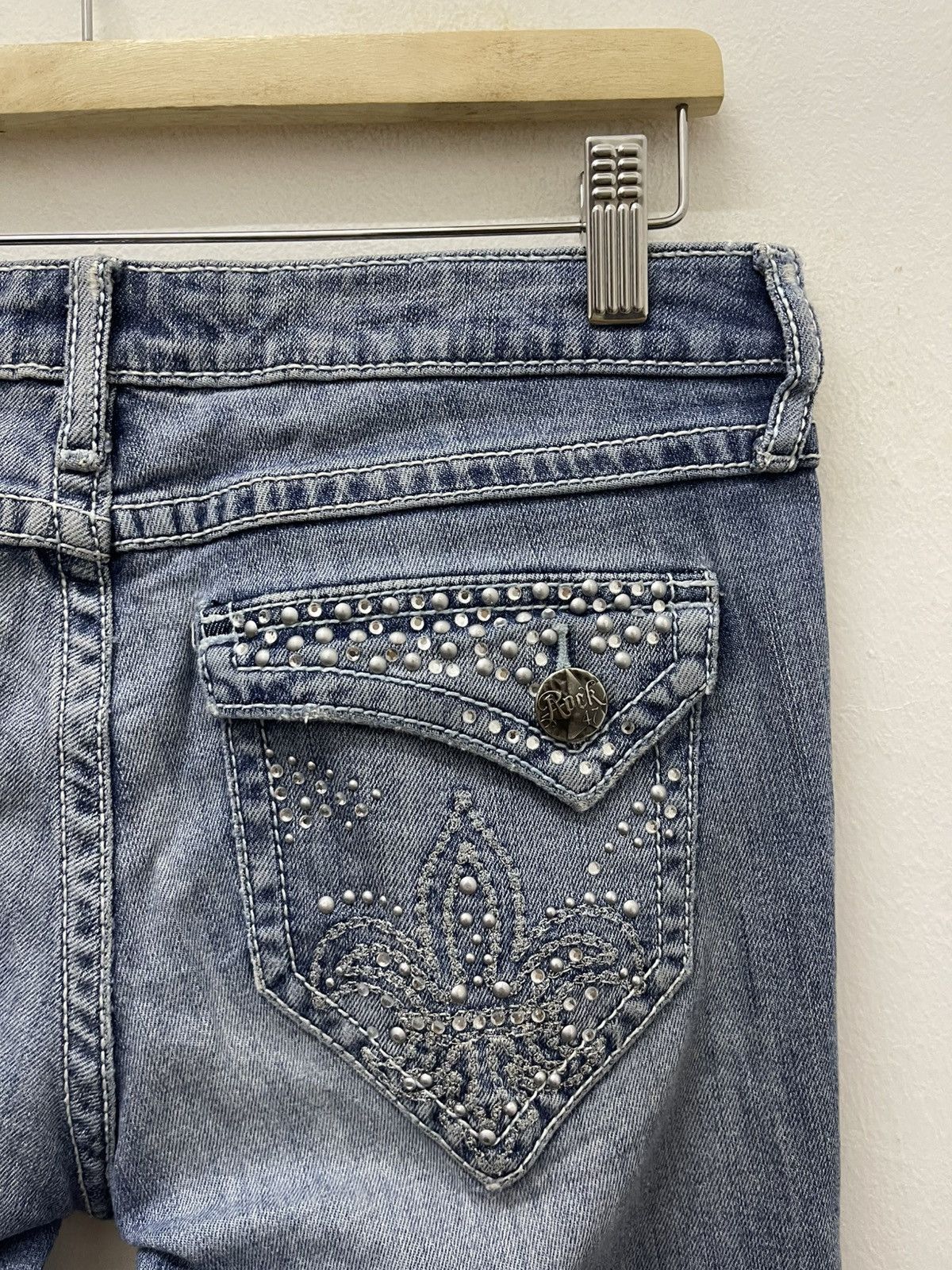 Wrangler Rare Vintage ROCK 47 By Wrangler Ultra Low Rise Flare Size US 31 - 6 Thumbnail