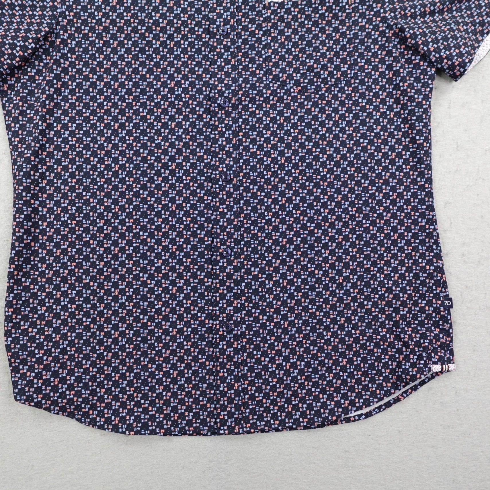 Vintage 7 Diamonds Shirt Mens Medium Blue Pink 4 Way Stretch Button Up Performance Flex Geometric Size US M / EU 48-50 / 2 - 4 Thumbnail