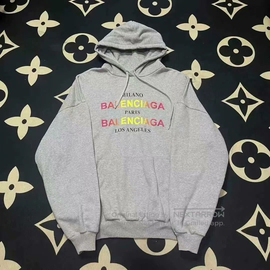 Balenciaga balenciaga colorful city hoodie in gray. Size US S / EU 44-46 / 1 - 1 Thumbnail