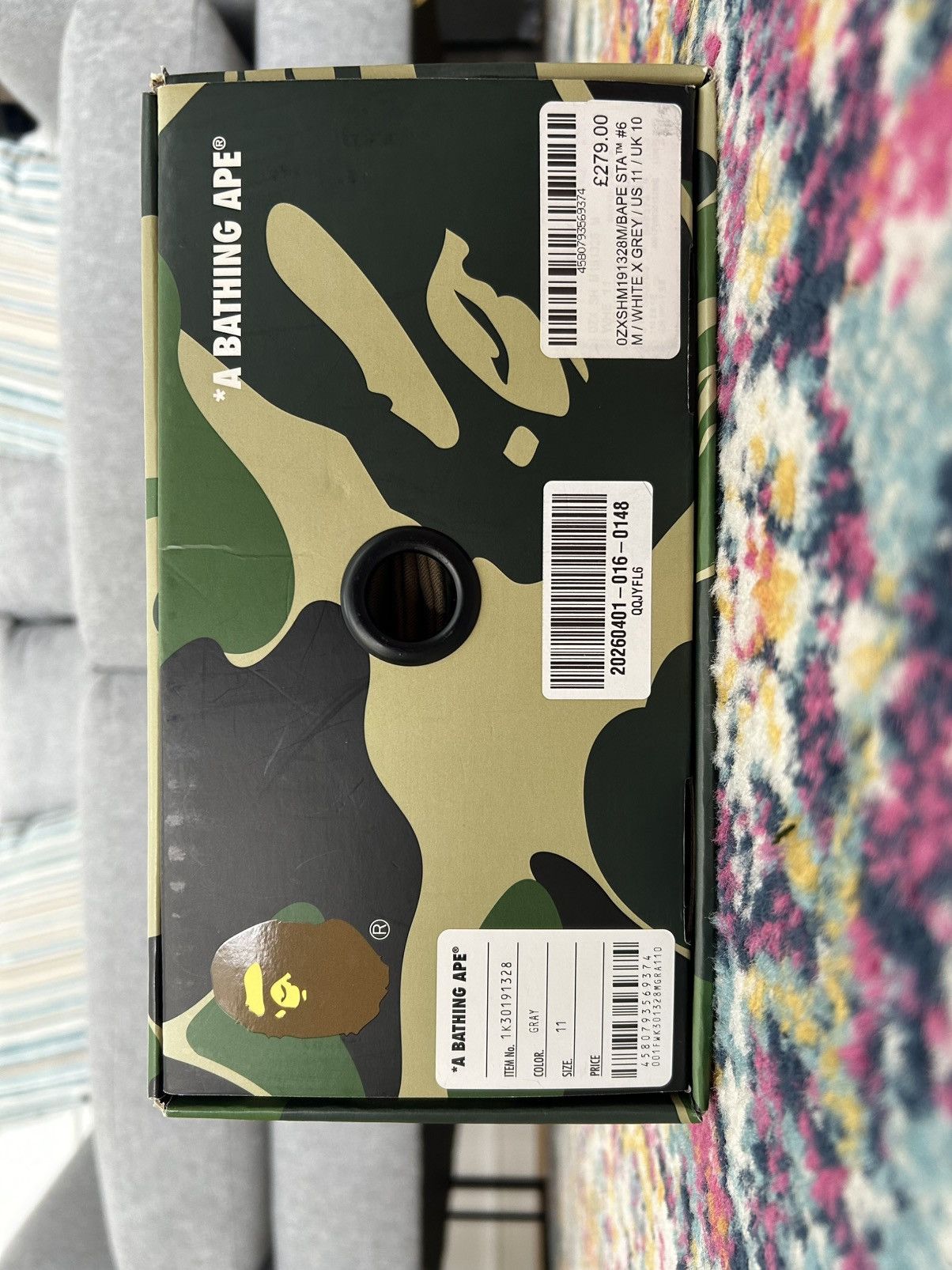 Bape A Bathing Ape Bape sta Low #6 Gray - 1K30191328 - US11 Size US 11 / EU 44 - 7 Thumbnail
