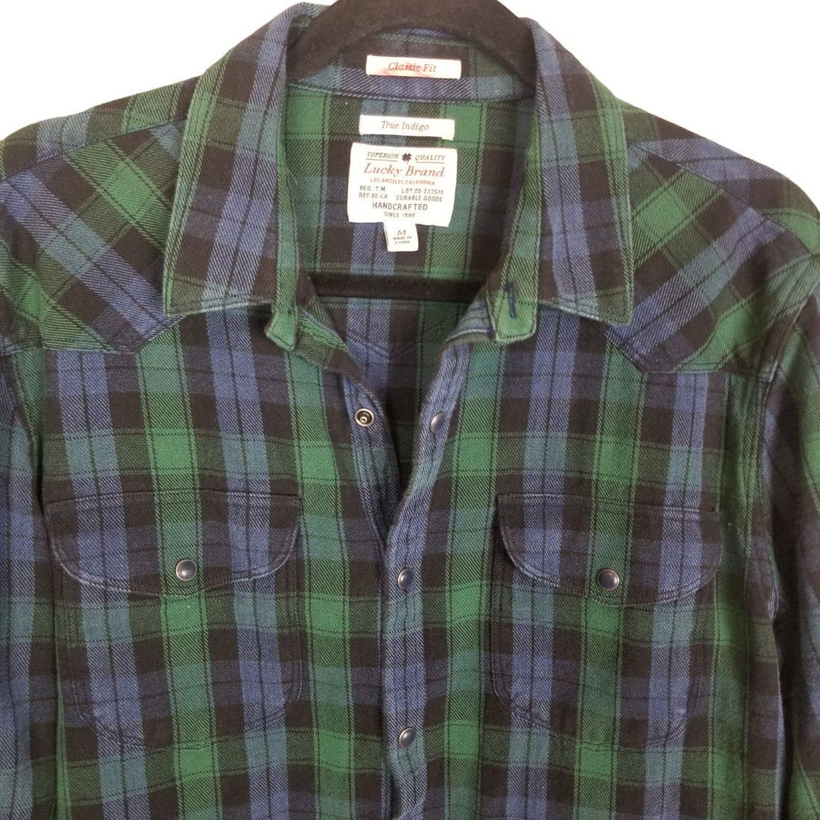 Lucky Brand Lucky Brand Men Western Flannel Shirt Tartan Plaid M Classic Size US M / EU 48-50 / 2 - 2 Thumbnail