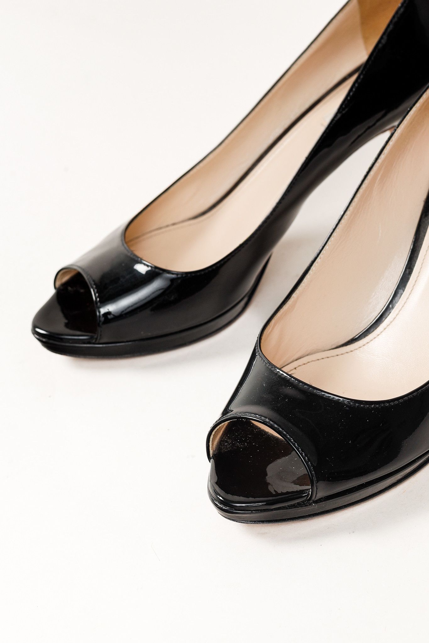 Prada Prada Nero Vernice Peep-Toe Platform Pumps Size US 10.5 / IT 40.5 - 6 Thumbnail