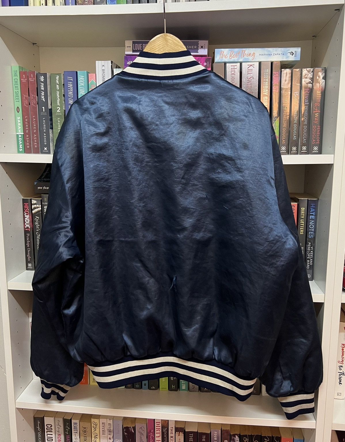 Vintage 80s USA NAVY Varsity Jacket Size US XL / EU 56 / 4 - 4 Thumbnail
