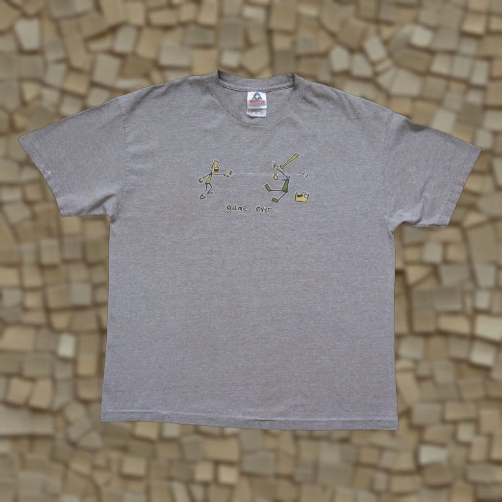 MLB VINTAGE BASEBALL MLB Y2K 90s FUNNY GRAPHIC T SHIRT Gray XL Men Size US XL / EU 56 / 4 - 1 Thumbnail