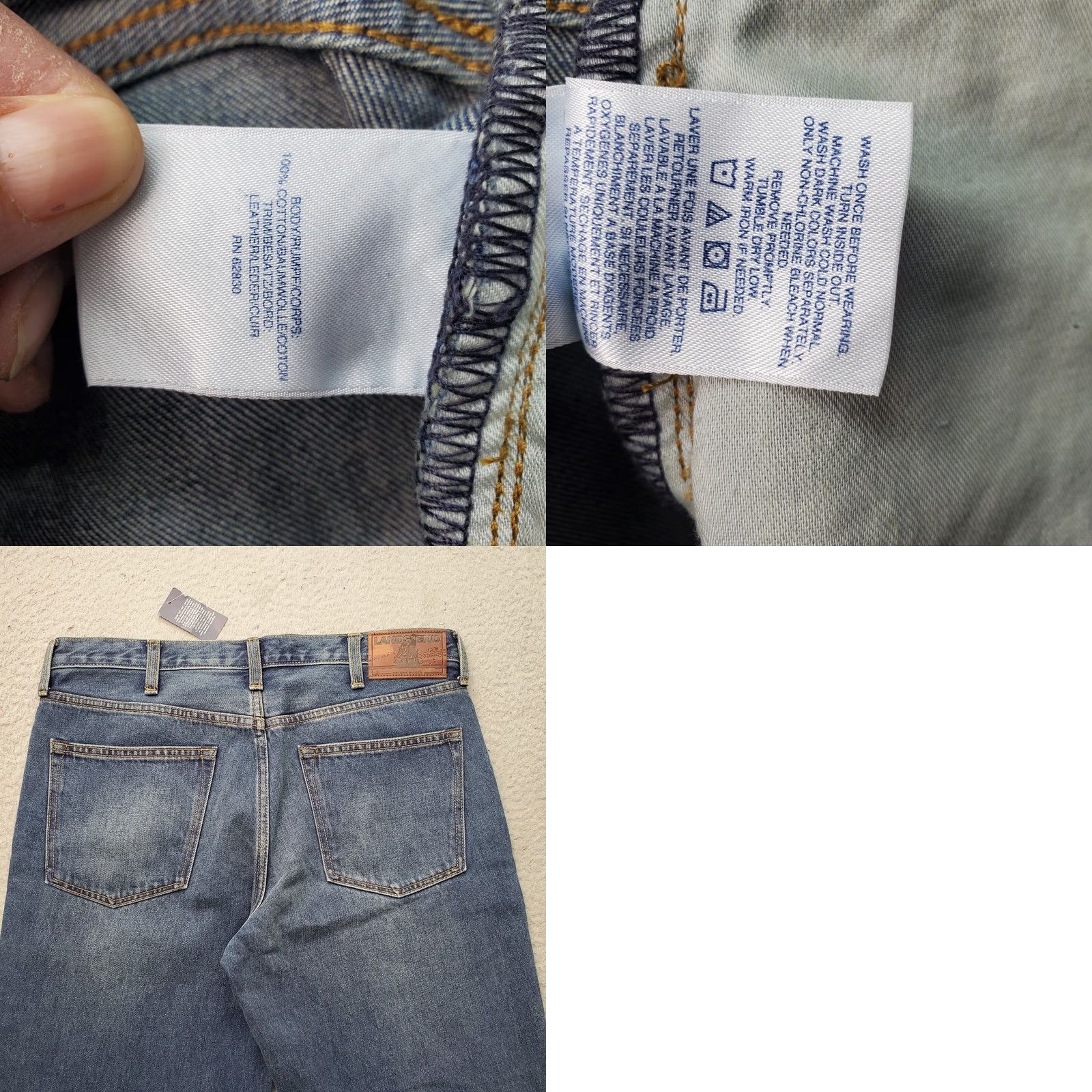 Lands' End Lands' End Mens Jeans 32 Blue Denim Traditional Fit Square Rigger 5-Pocket Regular Inseam 25.75" Inseam 25.75" Vintage No Size US 32 / EU 48 - 8 Thumbnail