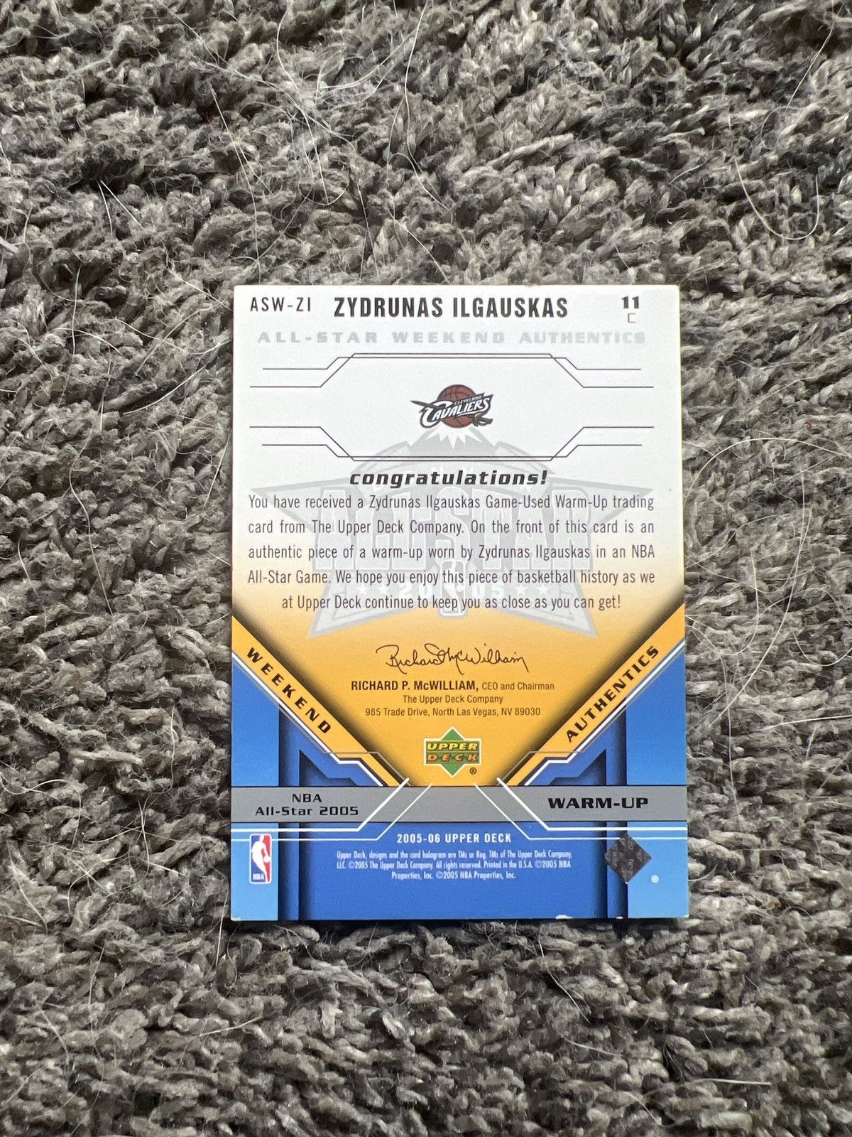 NBA 2005 Upper Deck #ASW-ZI Zydrunas Ilgauskas Card Size ONE SIZE - 2 Thumbnail