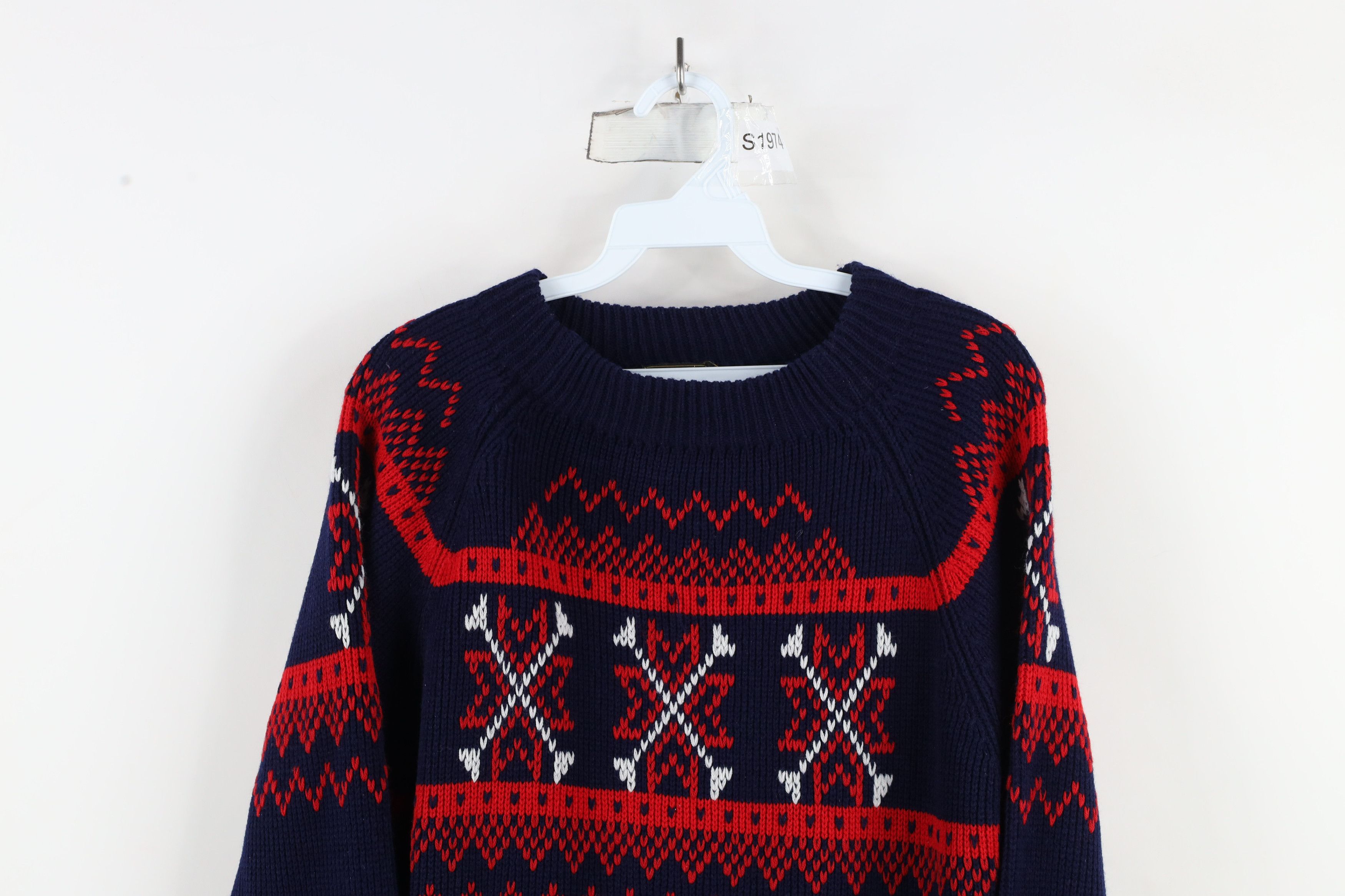 Vintage Vintage 70s Streetwear Snowflake Fair Isle Knit Sweater Size M / US 6-8 / IT 42-44 - 2 Thumbnail