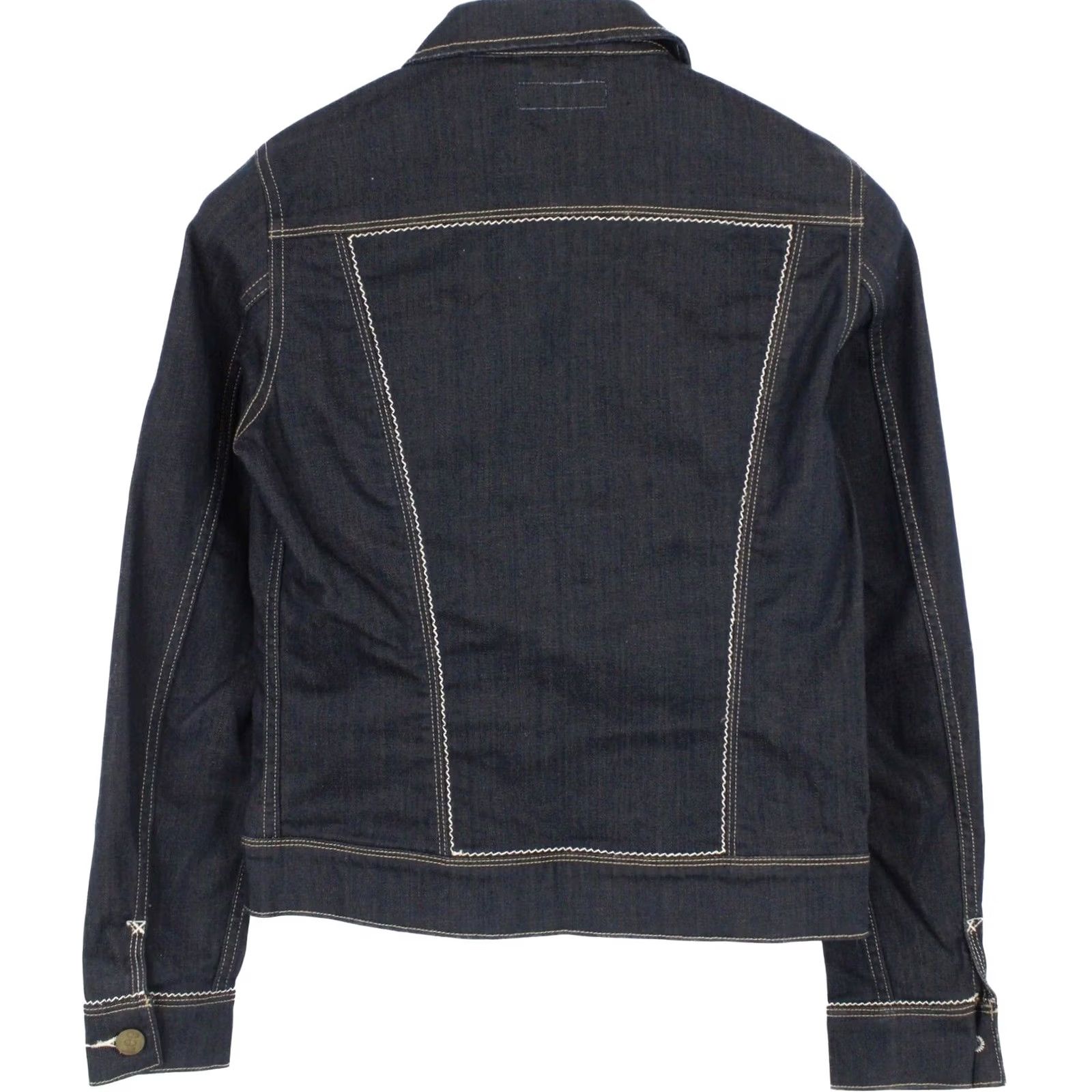 Lee LEE Rider Jacket Women Small Stretch Denim Solid Dark Blue Stitched Jacket Size S / US 4 / IT 40 - 2 Thumbnail