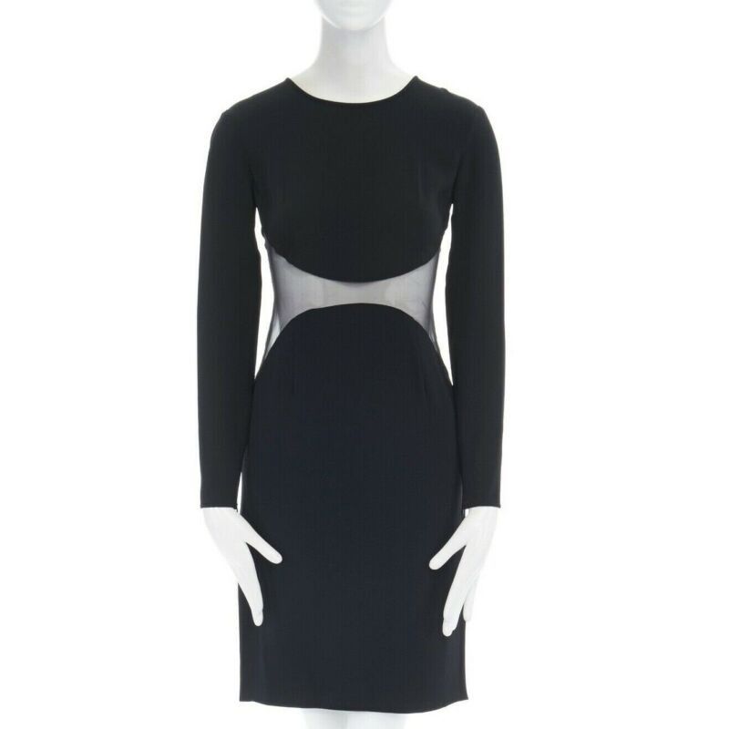 Stella McCartney STELLA MCCARTNEY black sheer waist illusion cocktail dress IT36 XS Size XS / US 0-2 / IT 36-38 - 1 Thumbnail