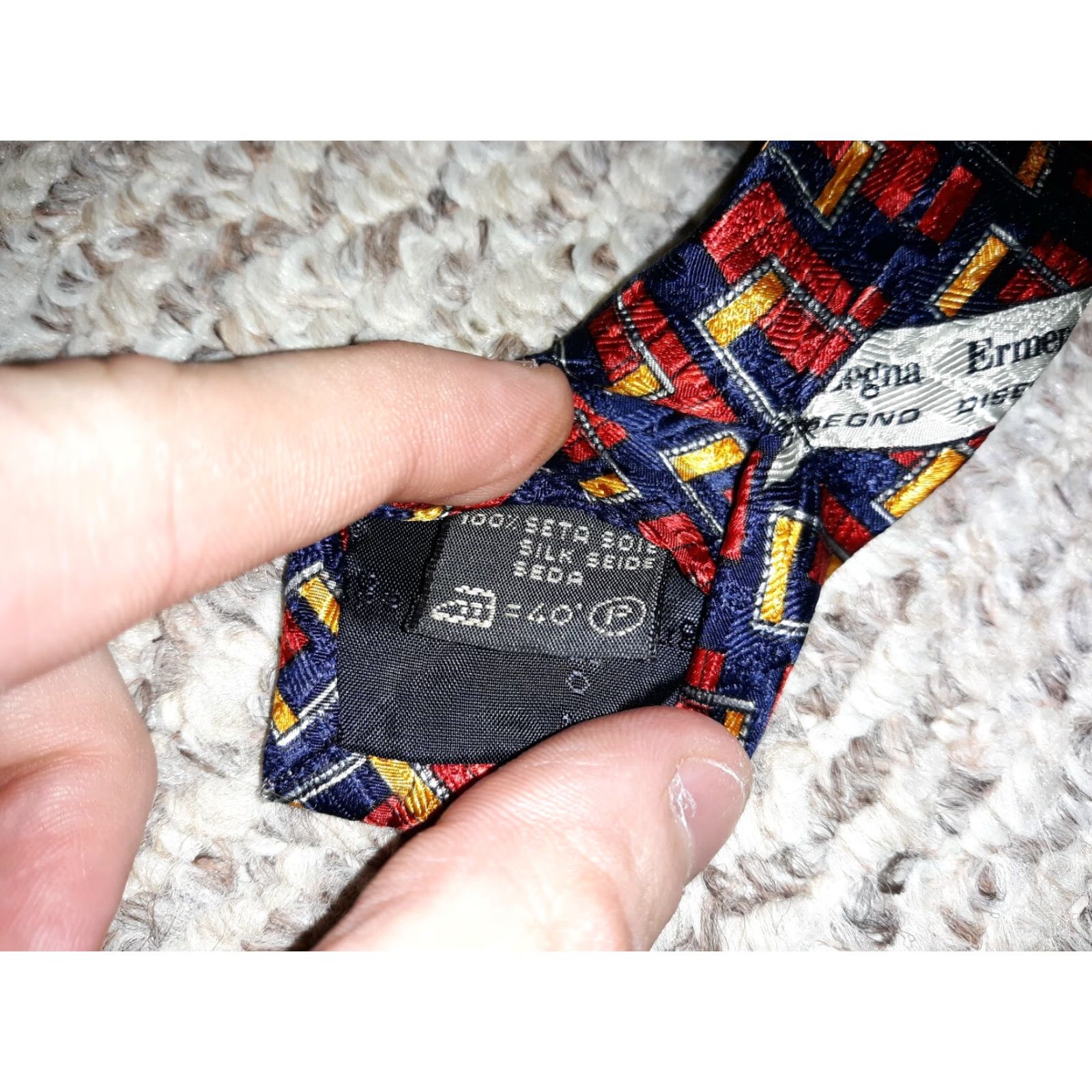 Ermenegildo Zegna ERMENEGILDO ZEGNA Tie 100% Silk Multi color Paisley Pattern Red Blue RARE Italy Men's Tied Size ONE SIZE - 4 Thumbnail