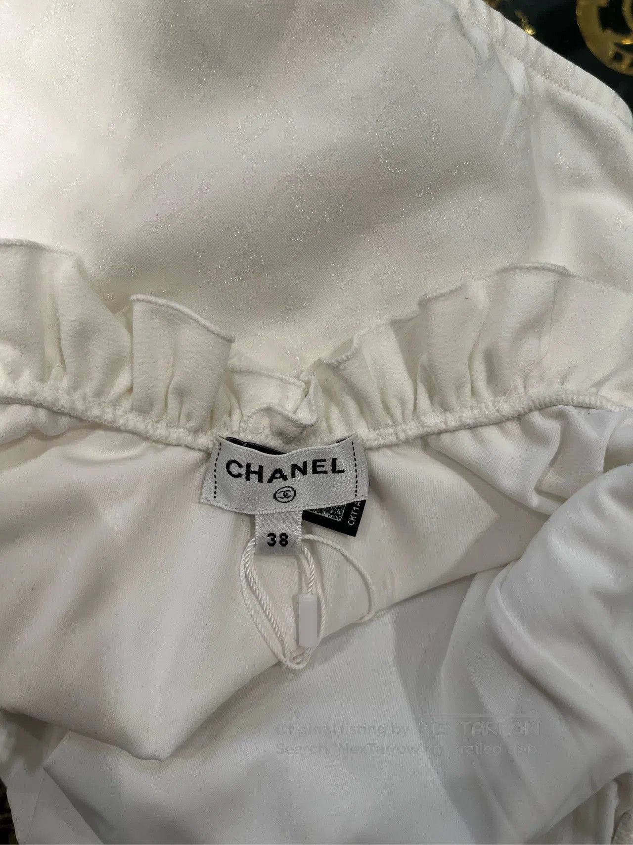 Chanel Chanel 23S White Ruffle Swimsuit. Size US 38 / EU 54 - 3 Thumbnail