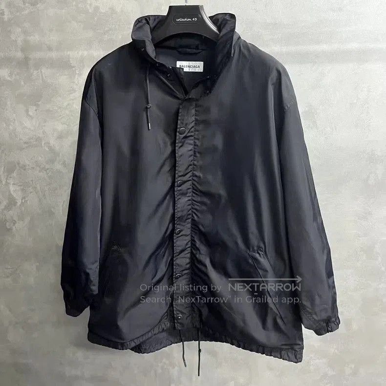 Balenciaga Balenciaga Black Letter Print Hooded Jacket. Size US XS / EU 42 / 0 - 1 Thumbnail