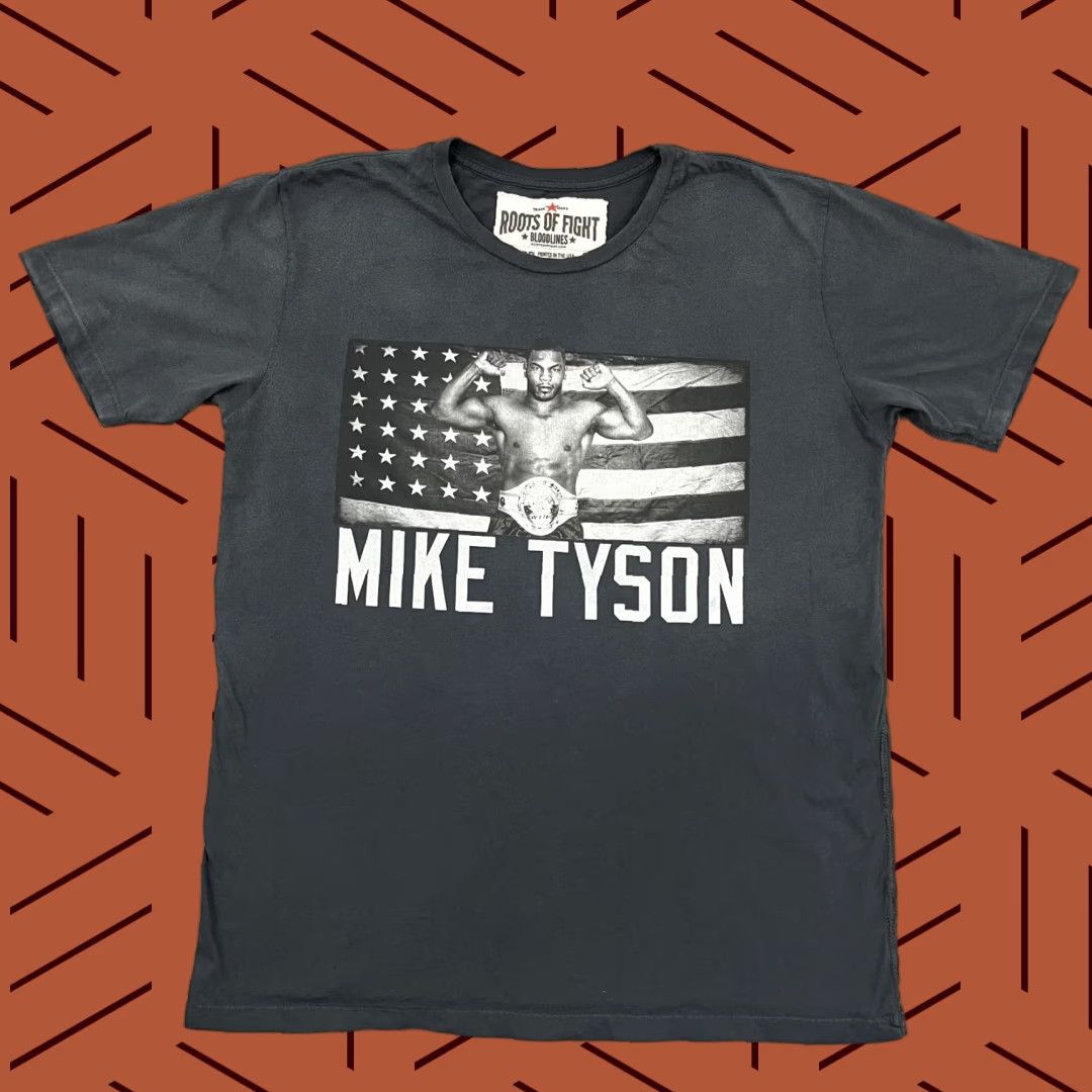 Roots VINTAGE Roots of Fight Mike Tyson Shirt Mens XL Faded Gray Bloodlines Graphic Boxing Tee Size US XL / EU 56 / 4 - 1 Thumbnail