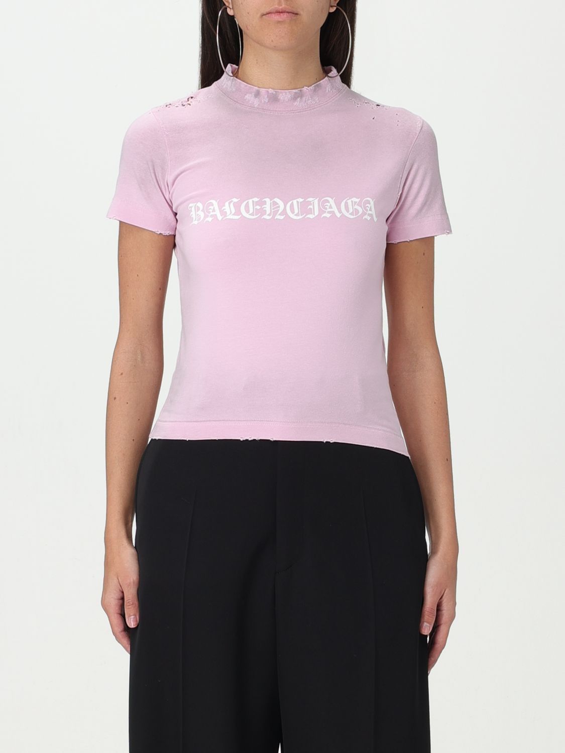 image of Balenciaga T-Shirt Woman Pink, Women's (Size Medium)