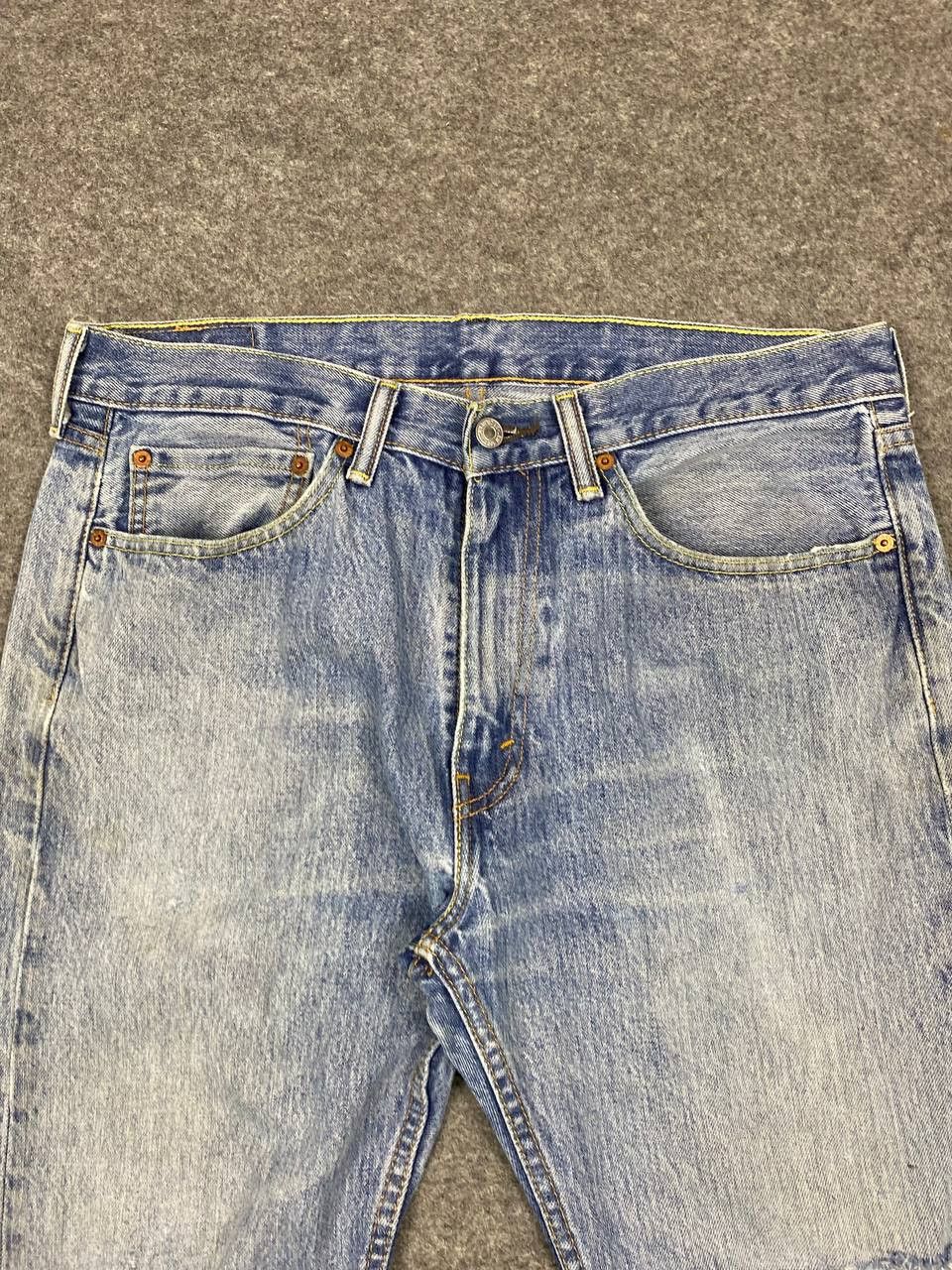Levi's levis 505 distressed denim nice design Size US 37 - 8 Thumbnail