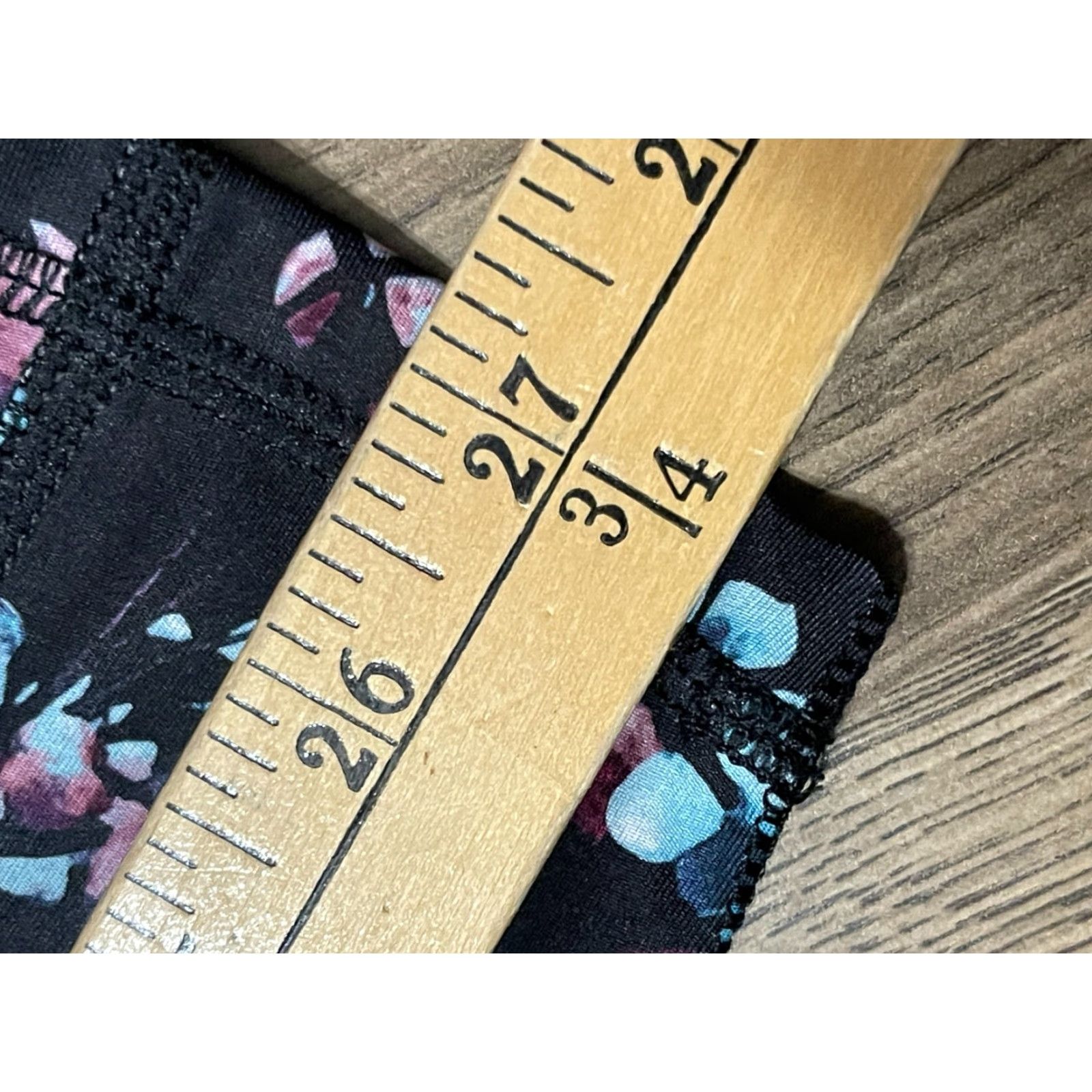 Avia Avia Women's XS Leggings, Black Purple Blue Floral, Pull On Size 26" / US 2 / IT 38 - 4 Thumbnail