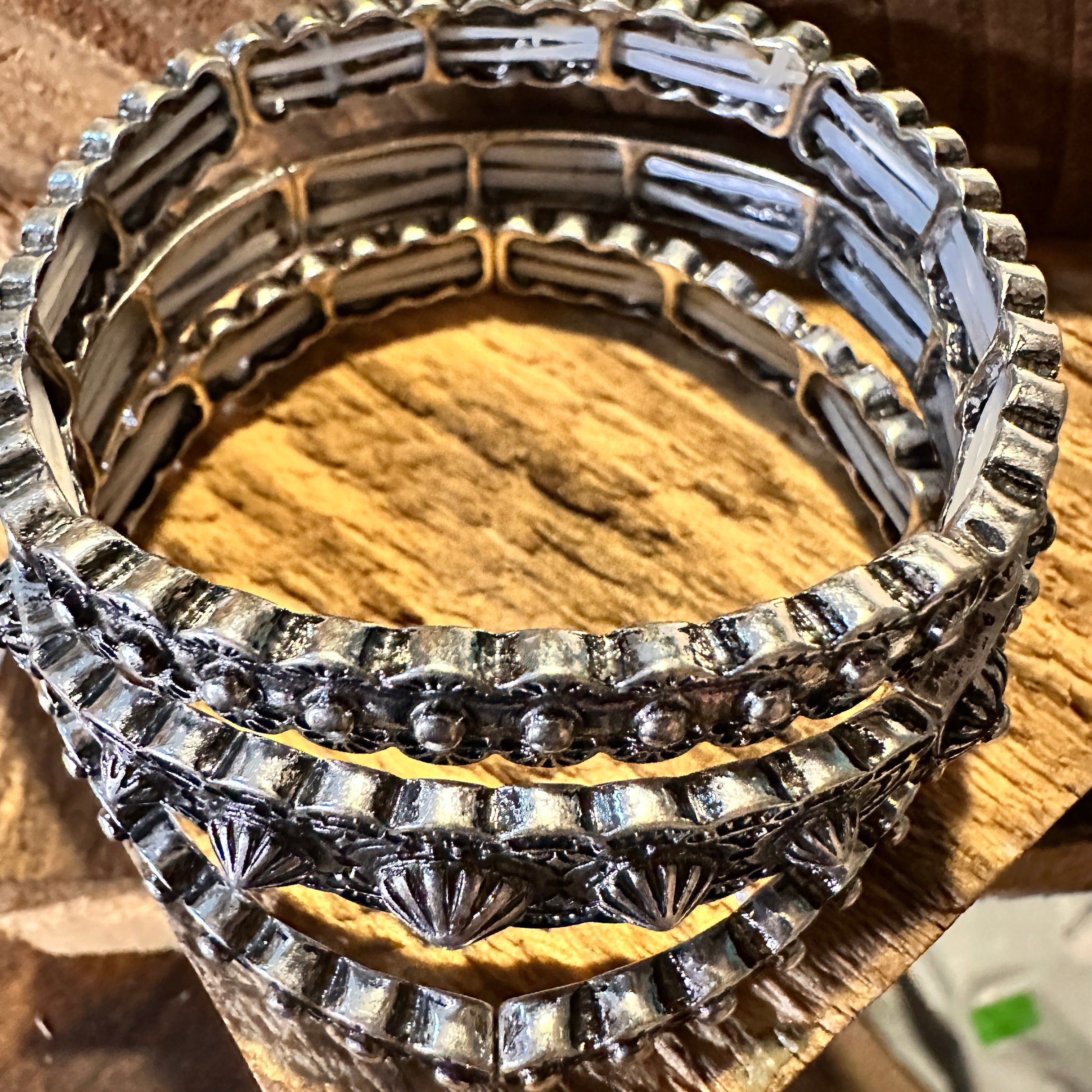 Other Boho Vintage Chic Southwestern Concho Elastic Bracelets, Set Size ONE SIZE - 3 Thumbnail