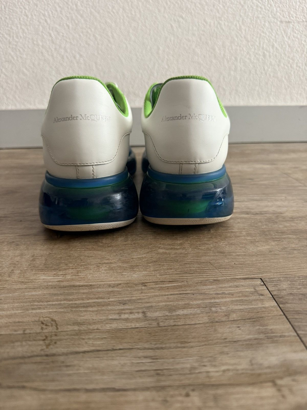 Alexander McQueen Men’s Oversized Sneaker ‘White-Blue-Green’ Size US 11 / EU 44 - 6 Thumbnail